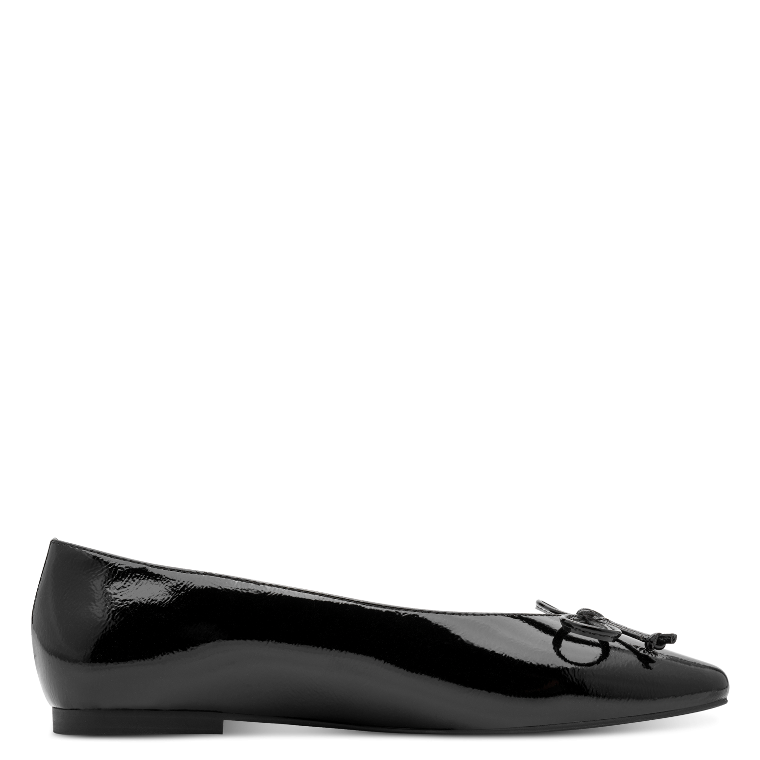 BLACK PATENT FLAT SHOES