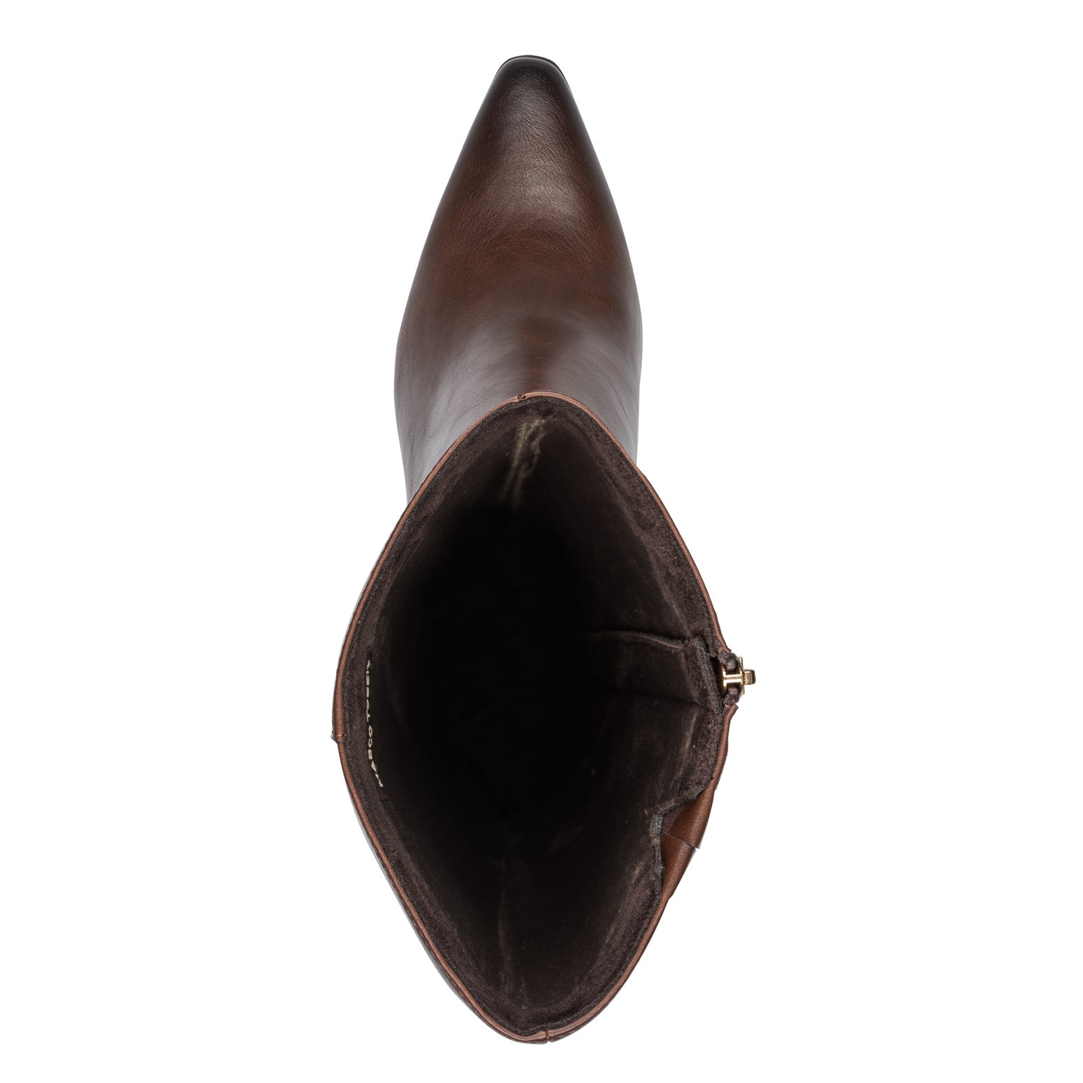 COFFEE LEATHER HIGH HEEL BOOT