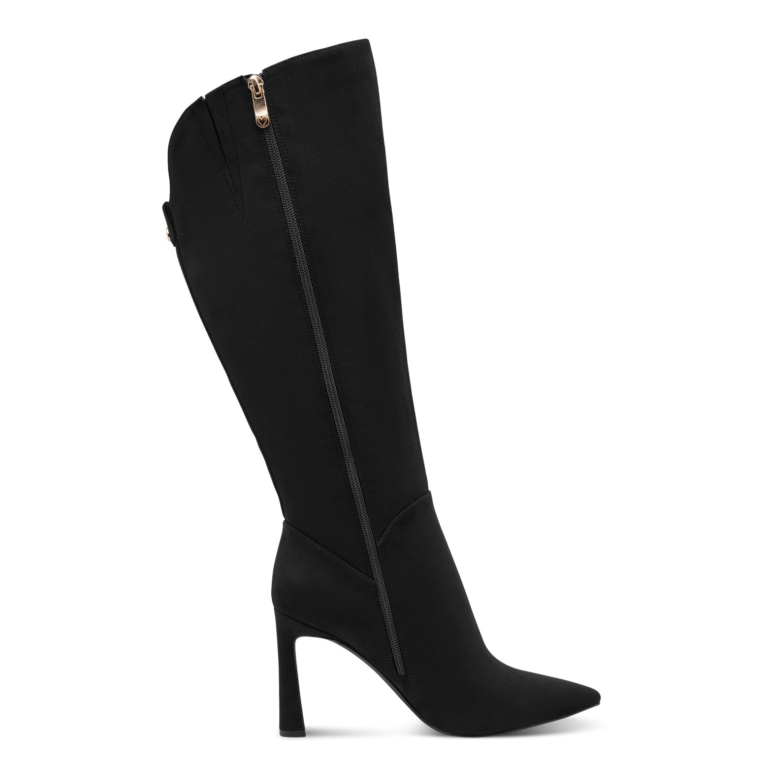 BLACK SUEDE HIGH HEEL BOOT