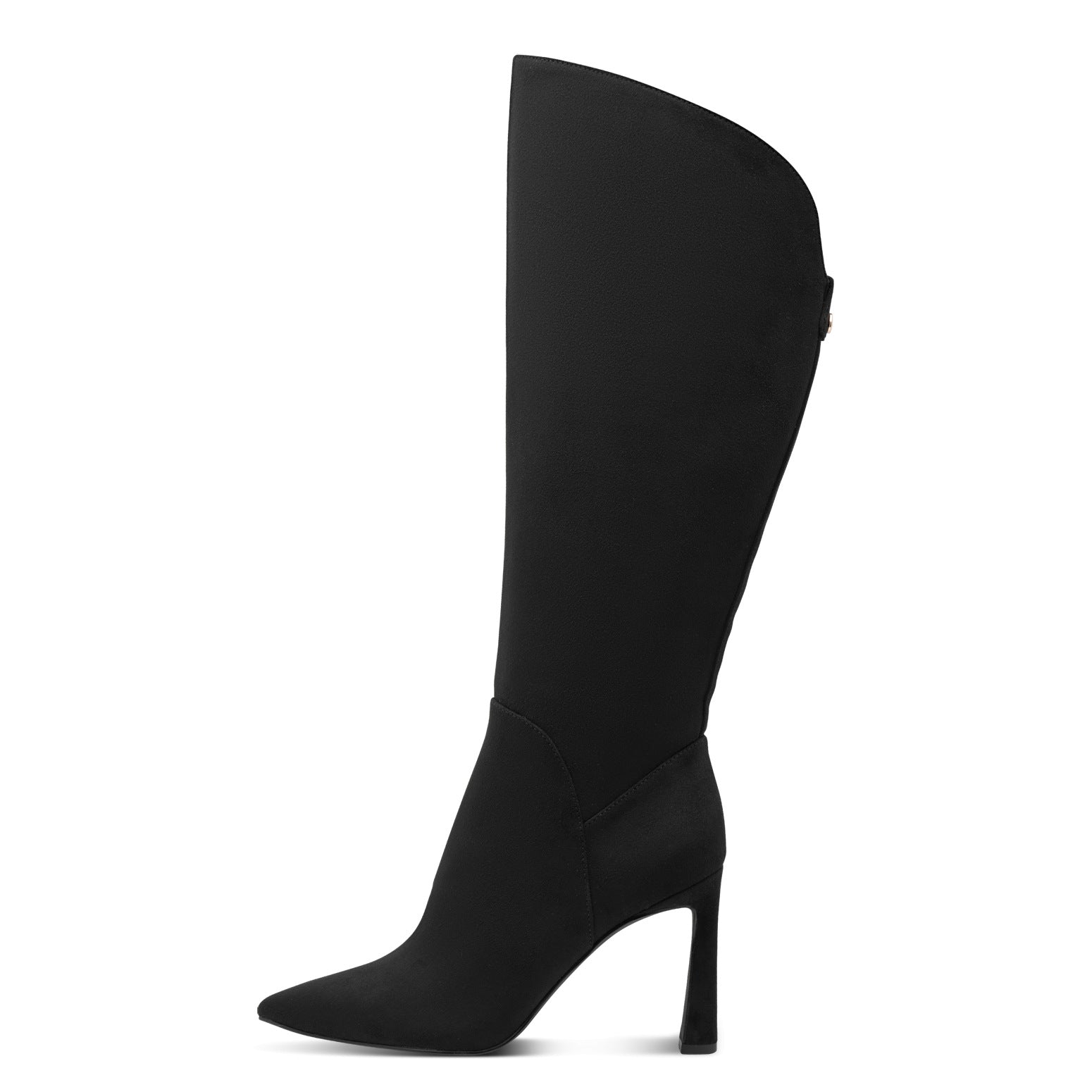 BLACK SUEDE HIGH HEEL BOOT