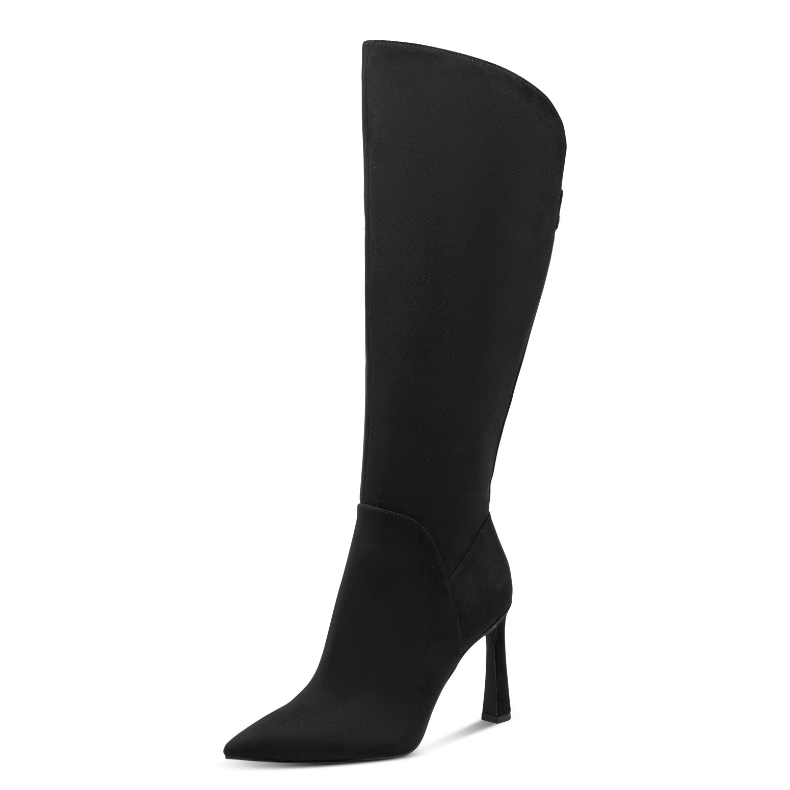 BLACK SUEDE HIGH HEEL BOOT