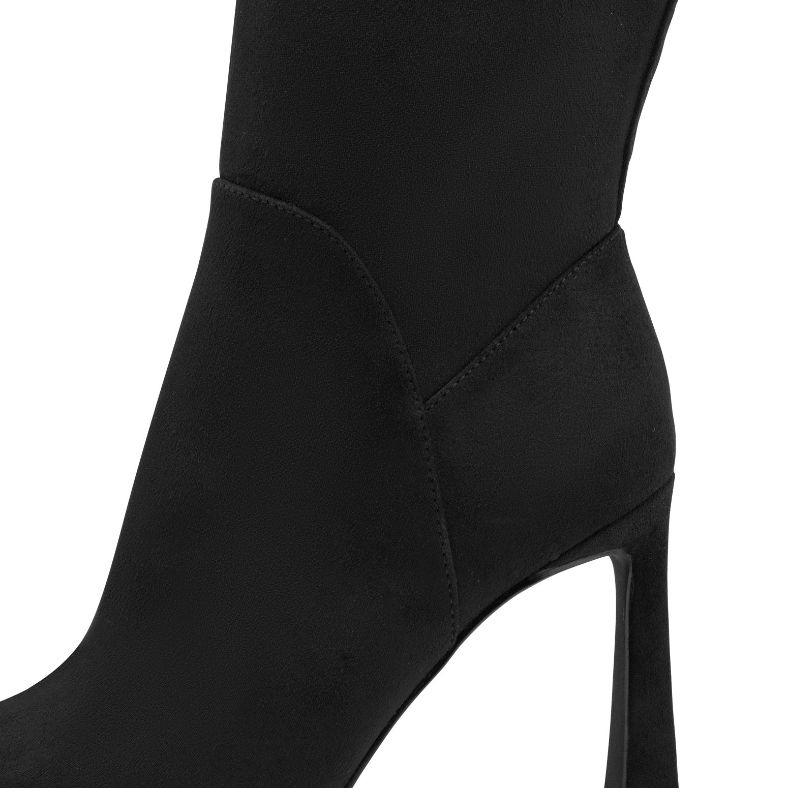 BLACK SUEDE HIGH HEEL BOOT