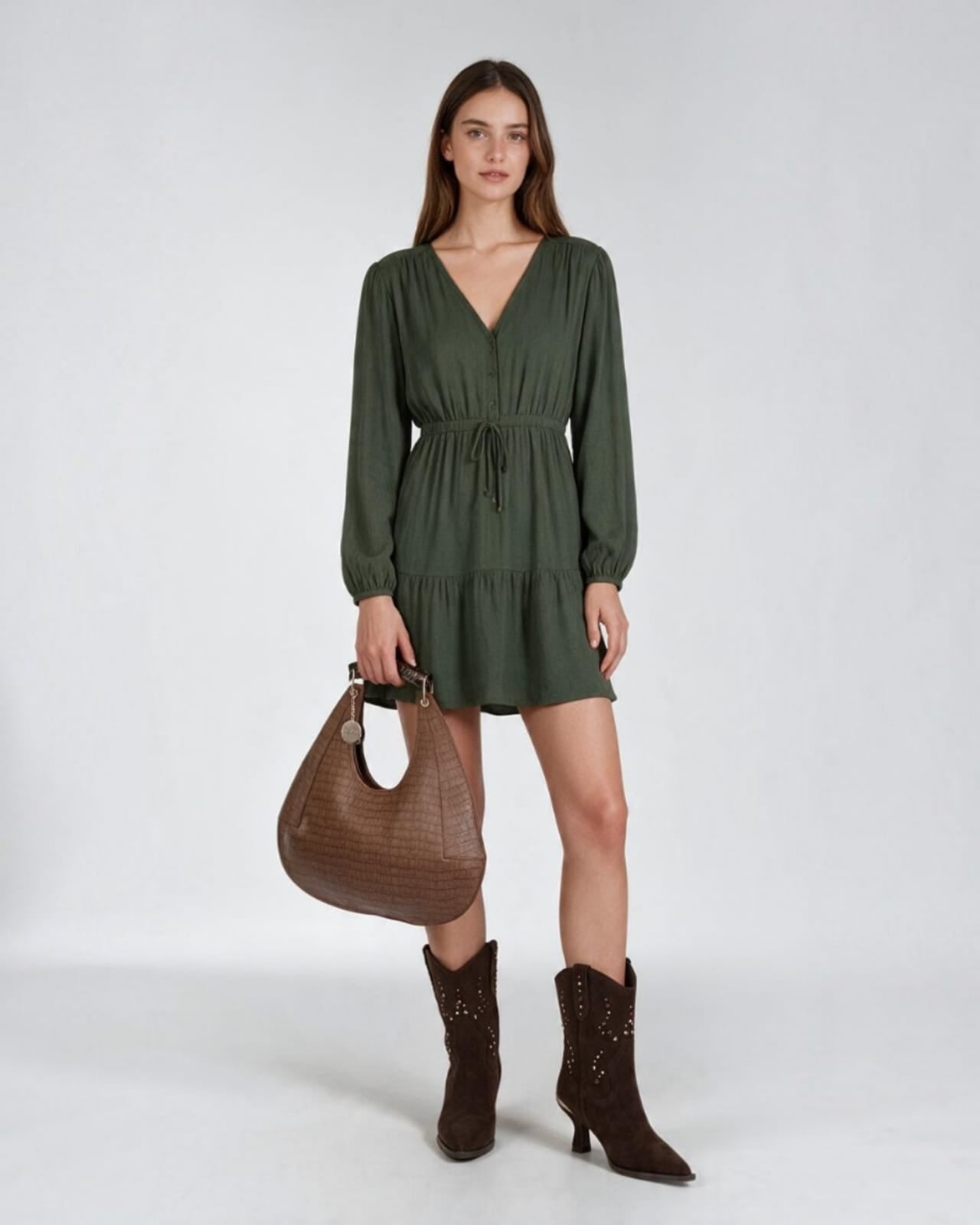 CAMEL CROCO HANDBAG