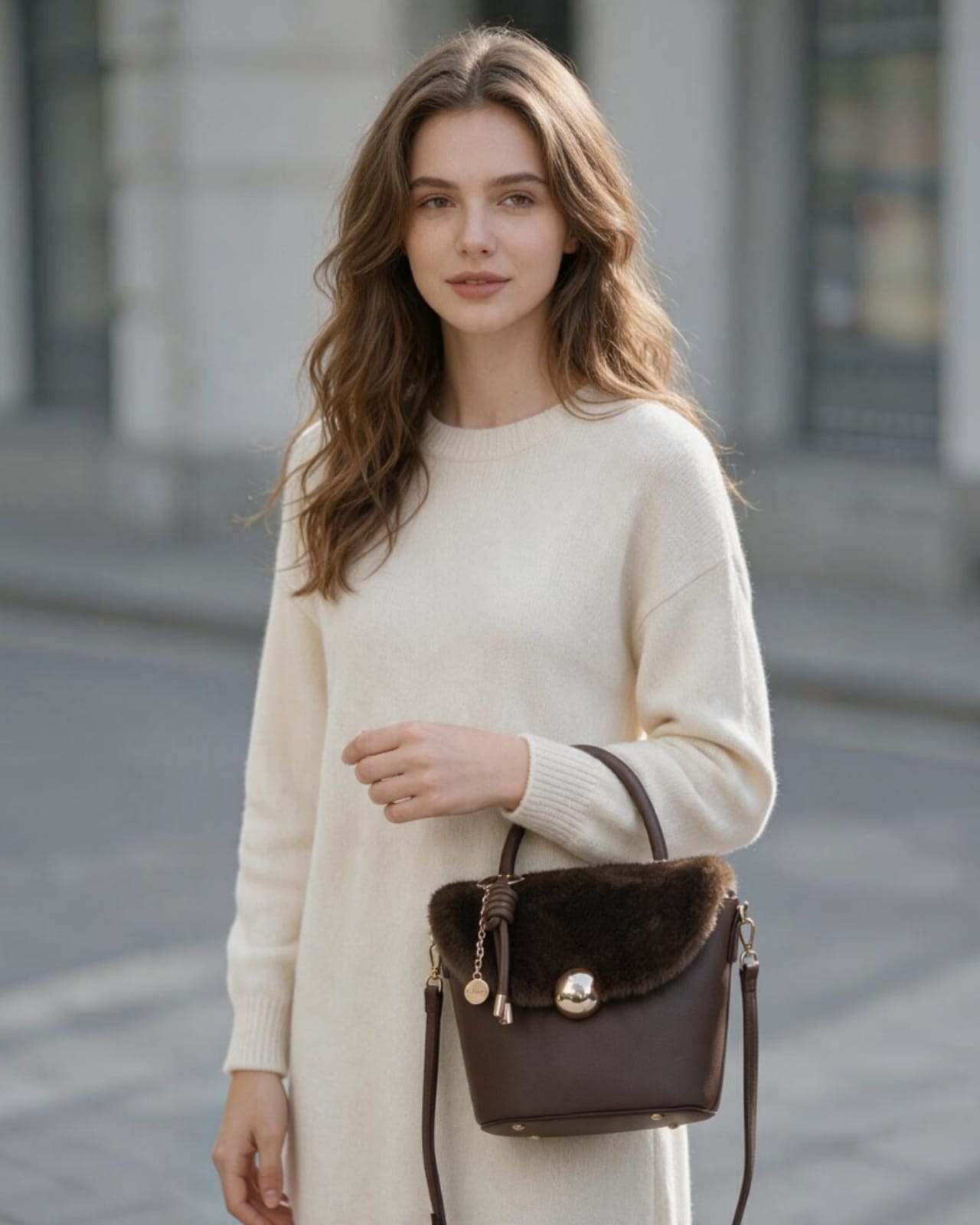 BROWN HANDBAG