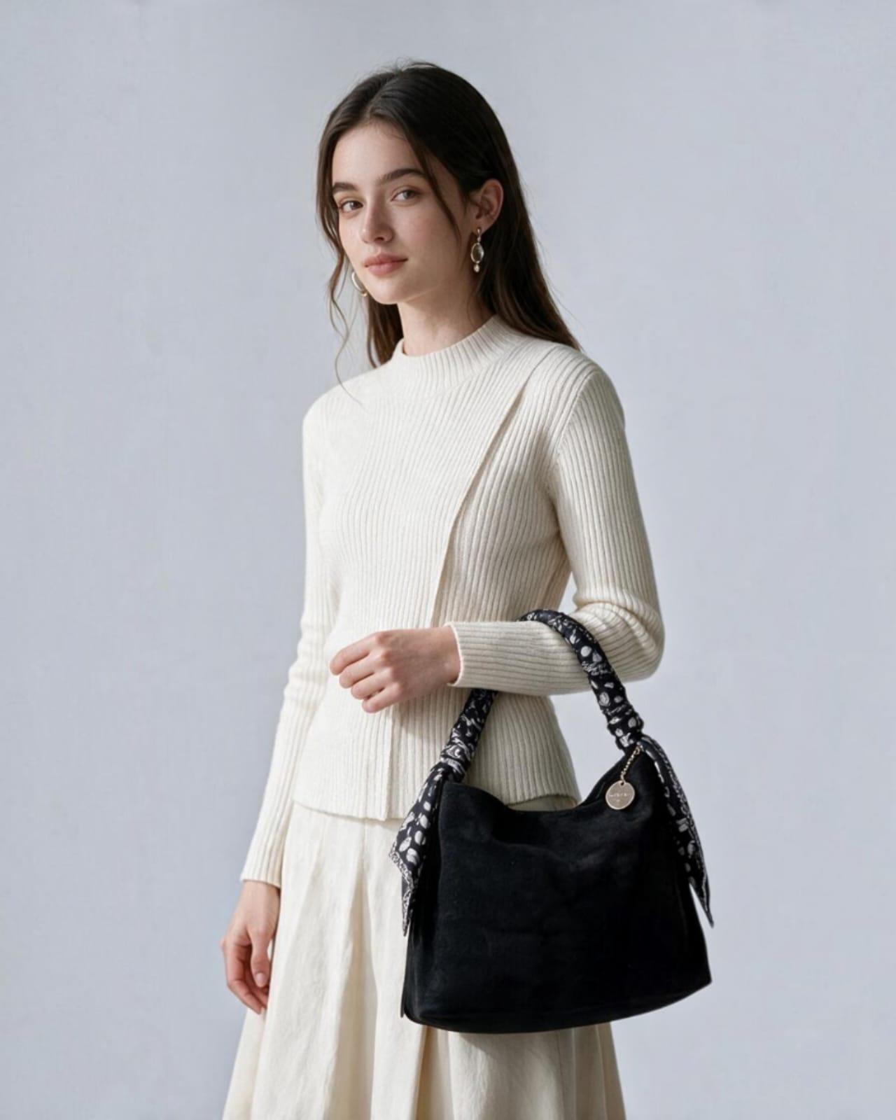 BLACK SUEDE HANDBAG
