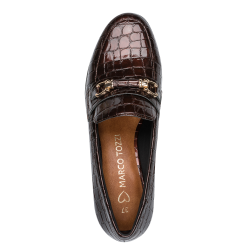 Cognac Croco Heel Shoes