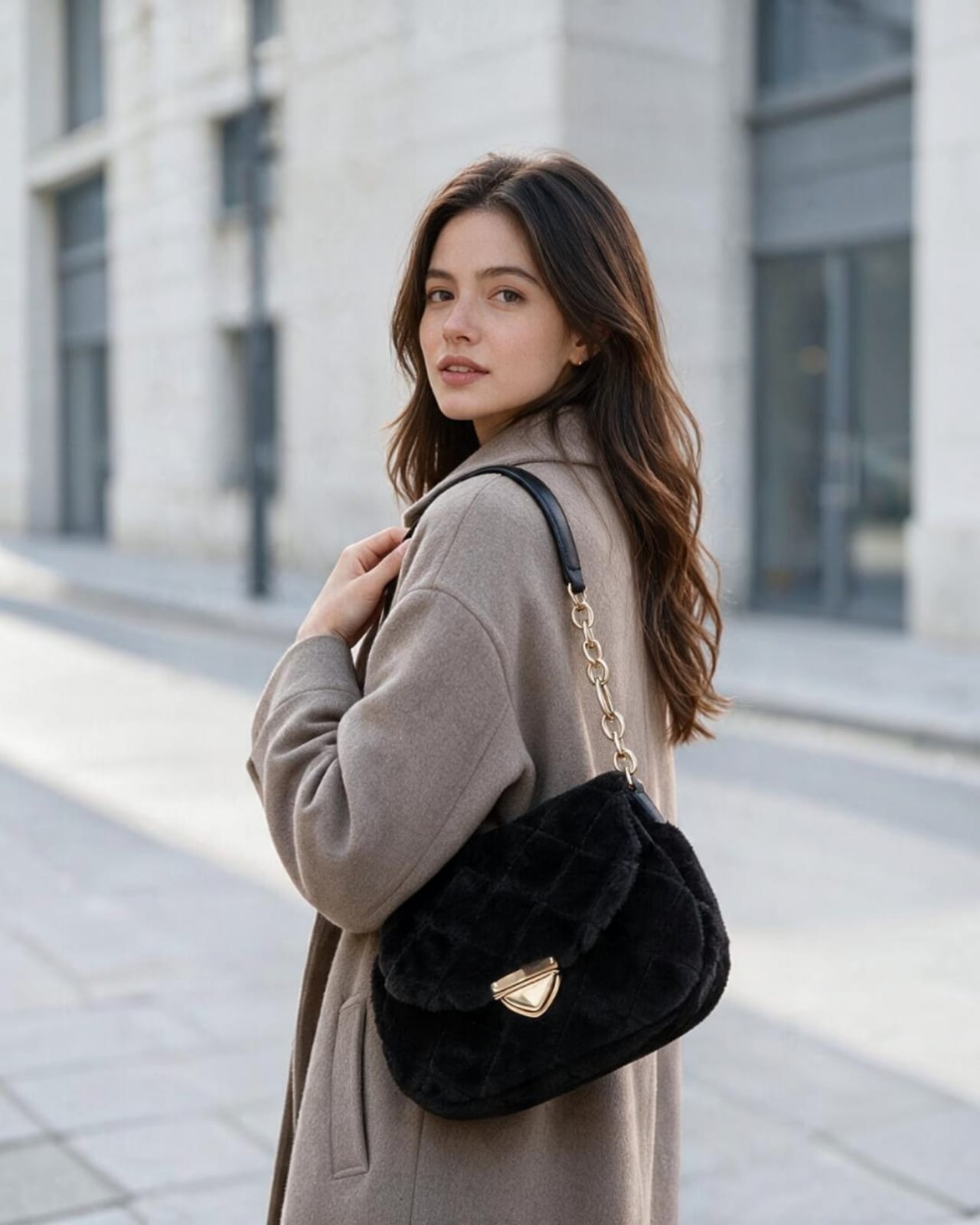 WOOL SHOULDER BAG