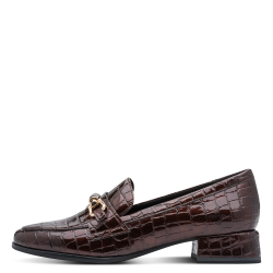 Cognac Croco Heel Shoes