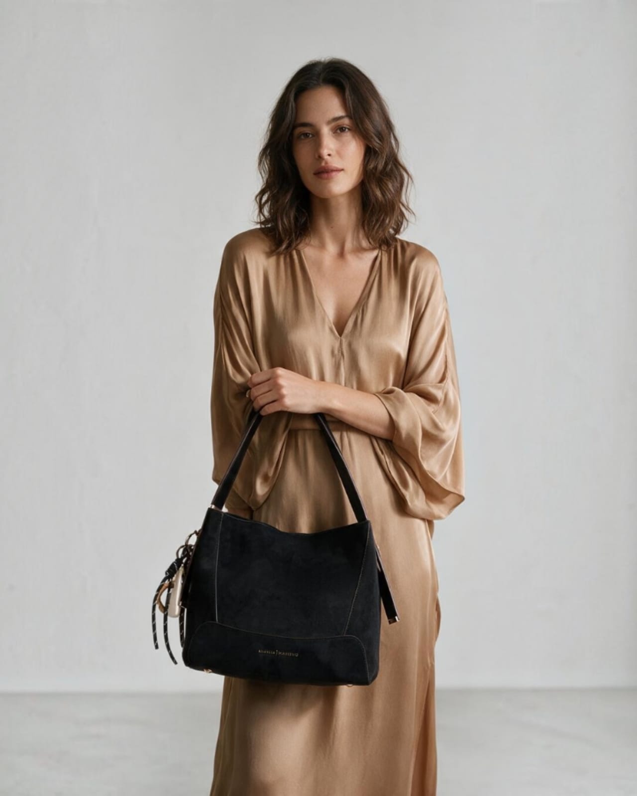 BLACK SUEDE HANDBAG