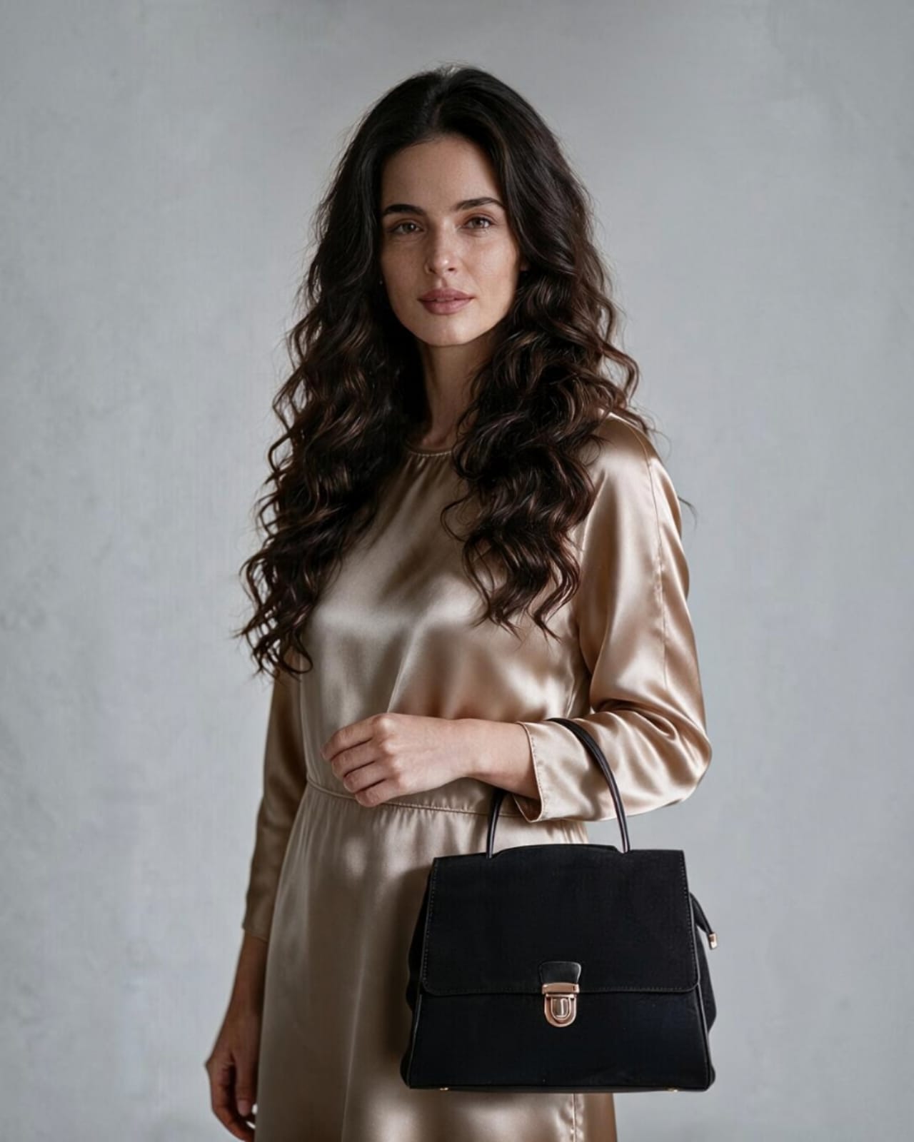 BLACK SUEDE HANDBAG