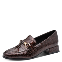 Cognac Croco Heel Shoes