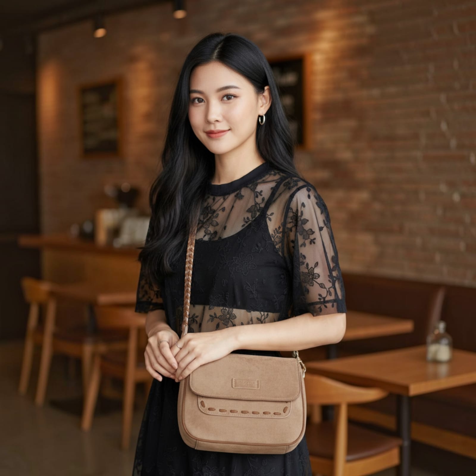 SUEDE  SHOULDER BAG