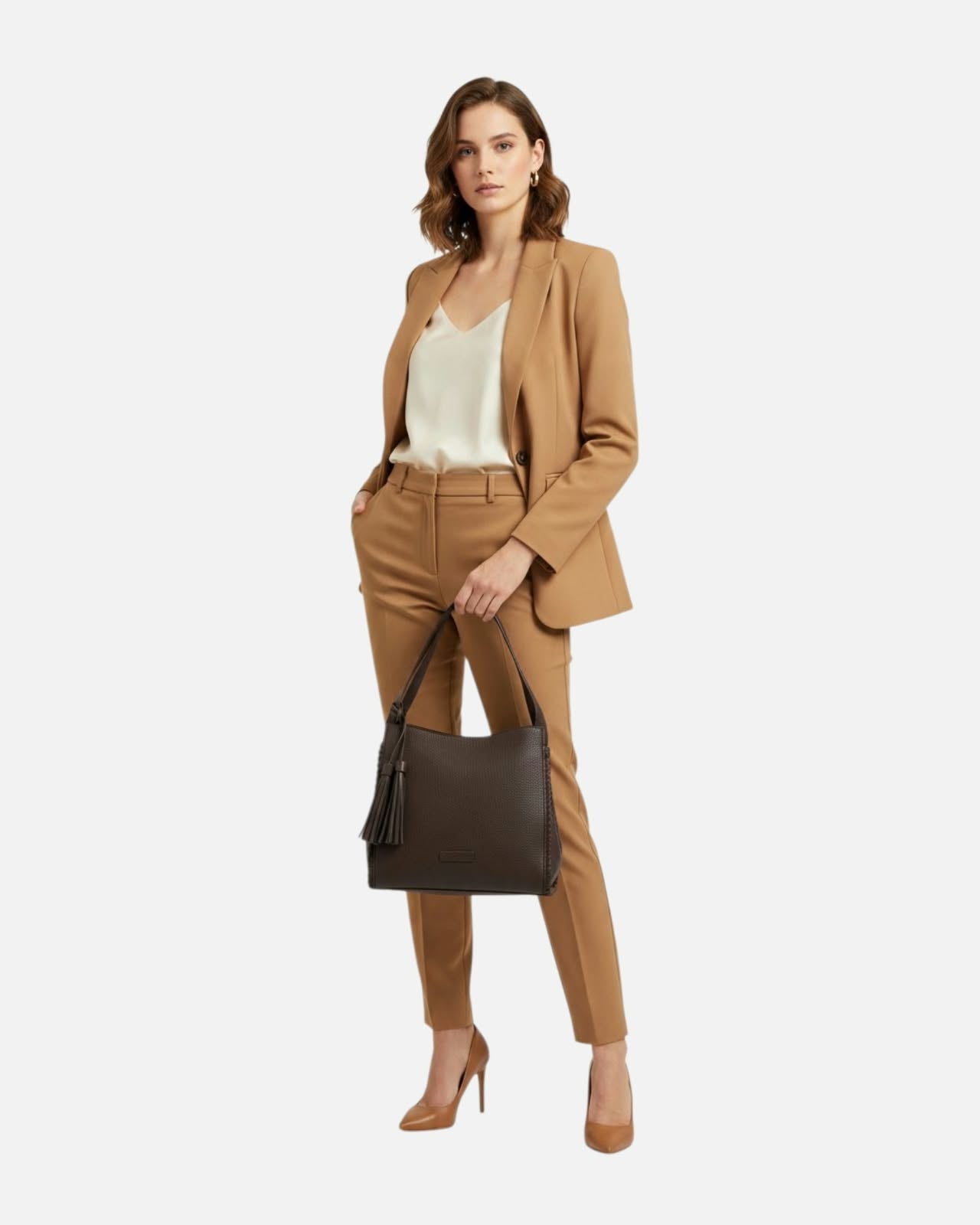 BROWN HANDBAG