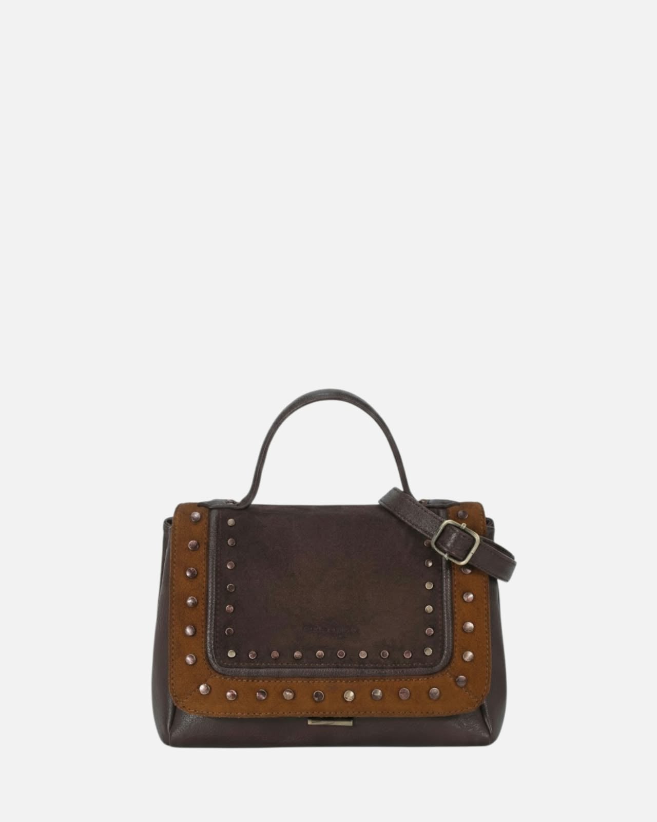 BROWN SUEDE HANDBAG