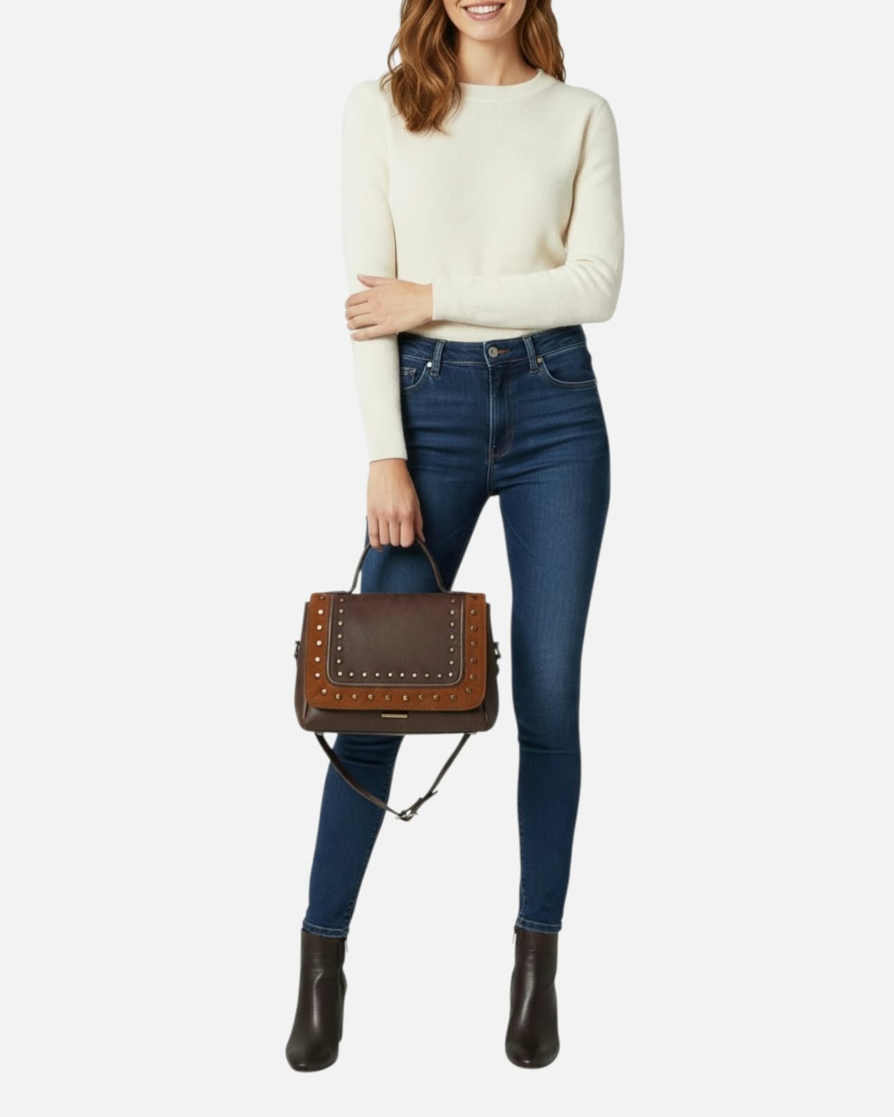 BROWN SUEDE HANDBAG