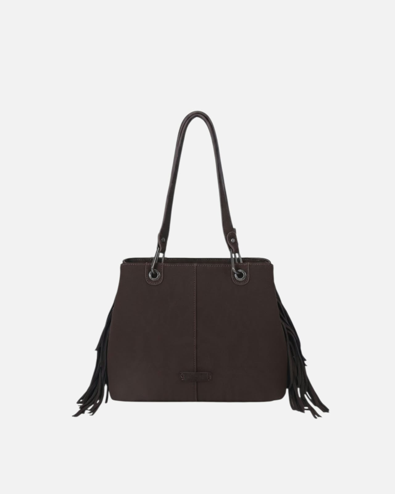 BROWN SUEDE HANDBAG