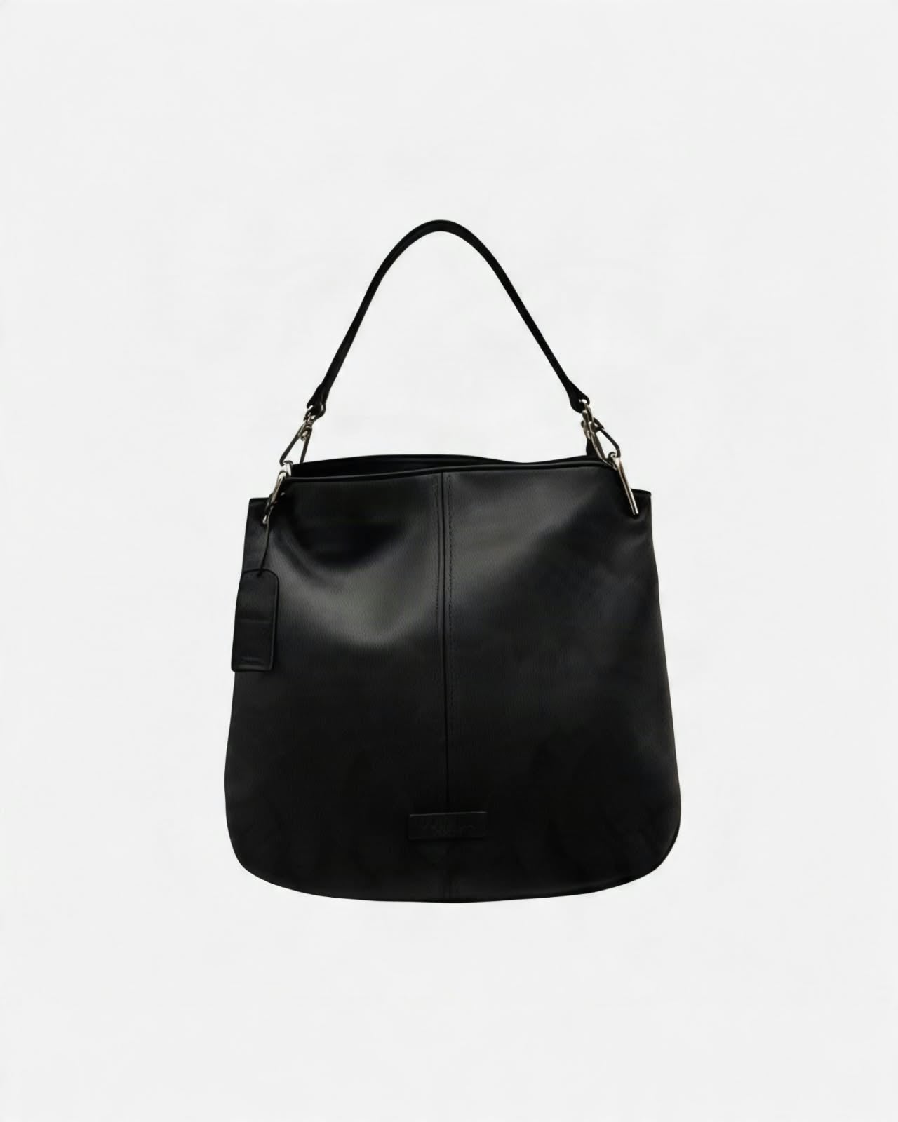 BLACK LEATHER HANDBAG