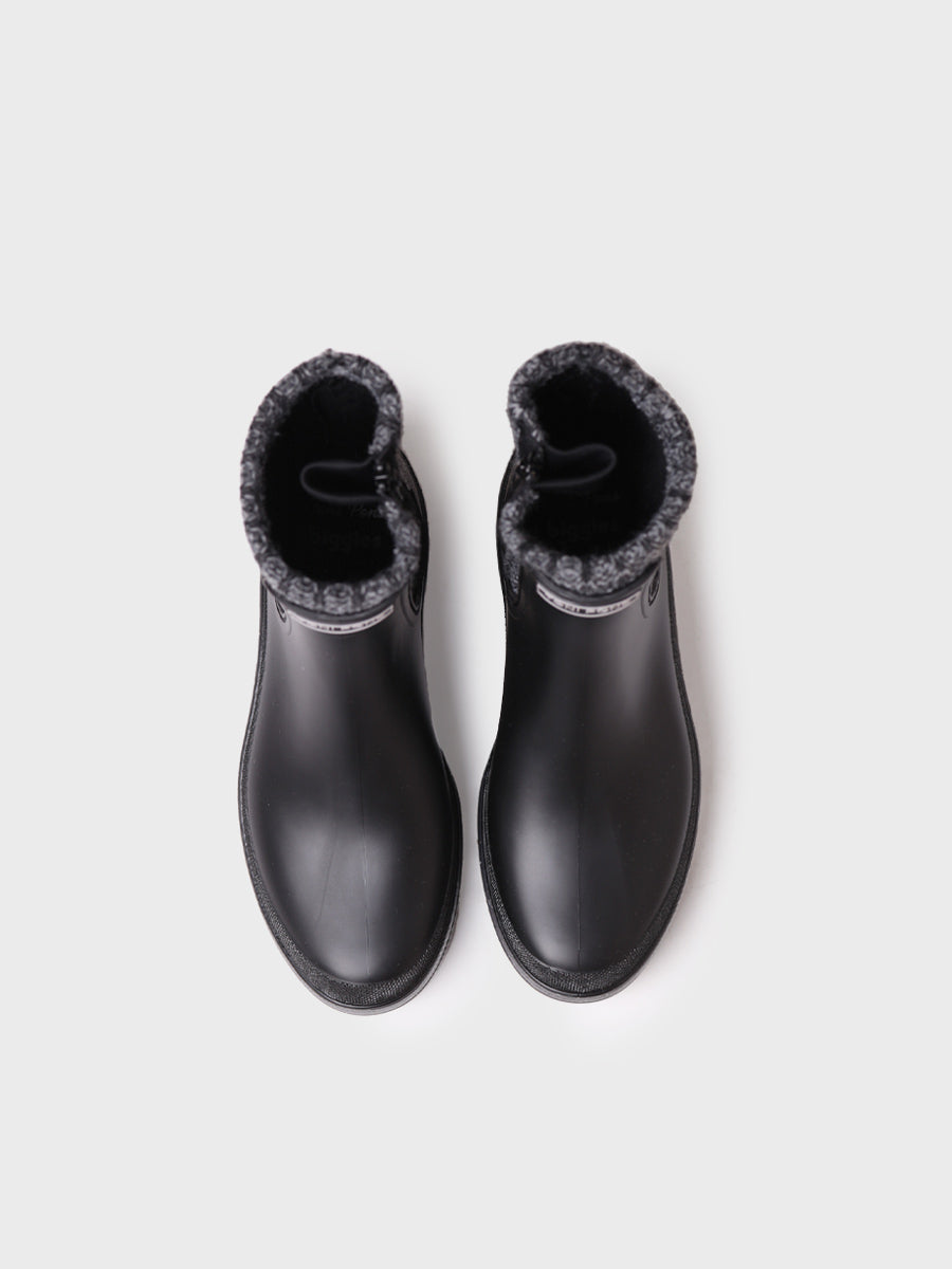 BLACK MATTE FINISH RAIN BOOT