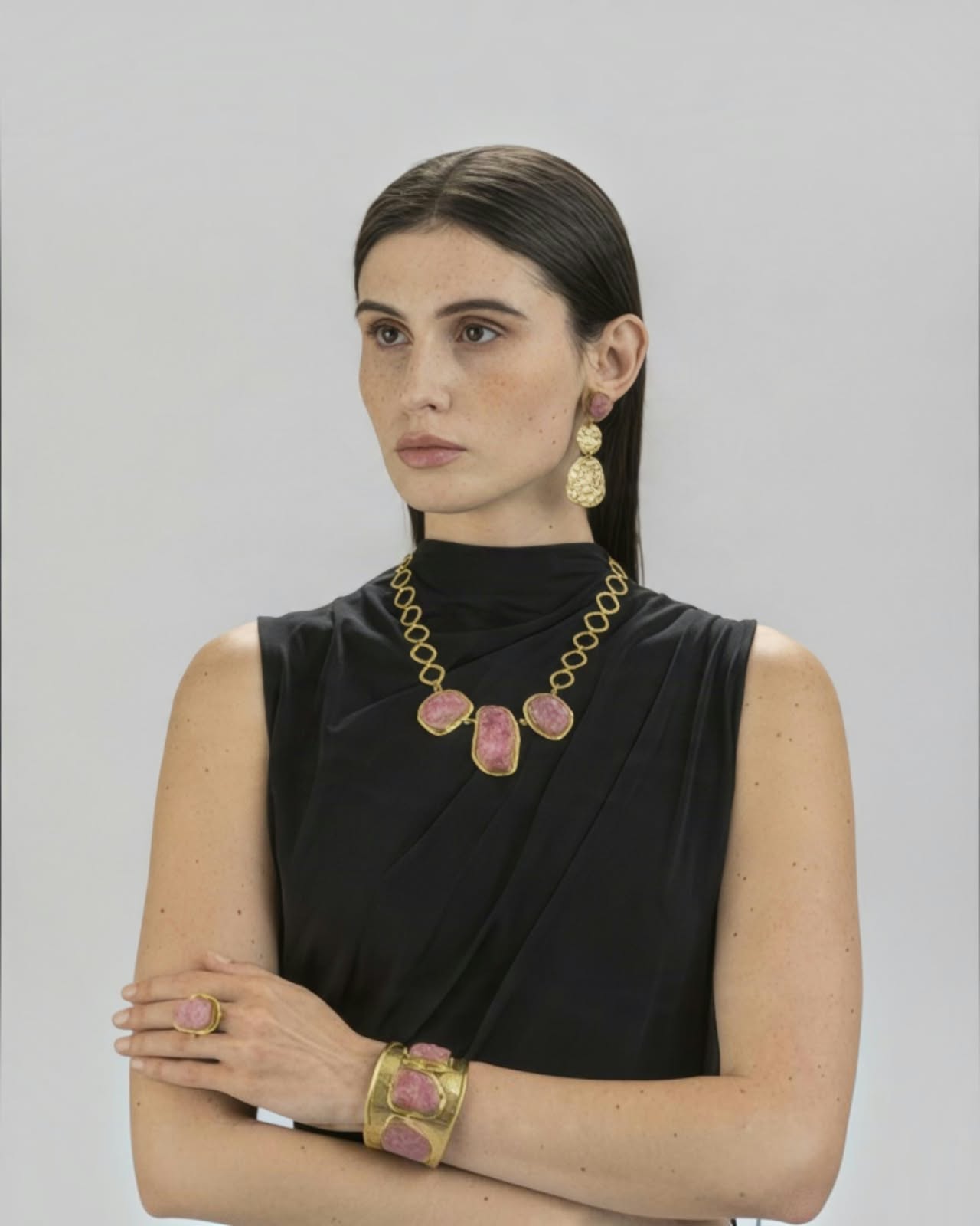 GOLD AND PINK NECKLACE