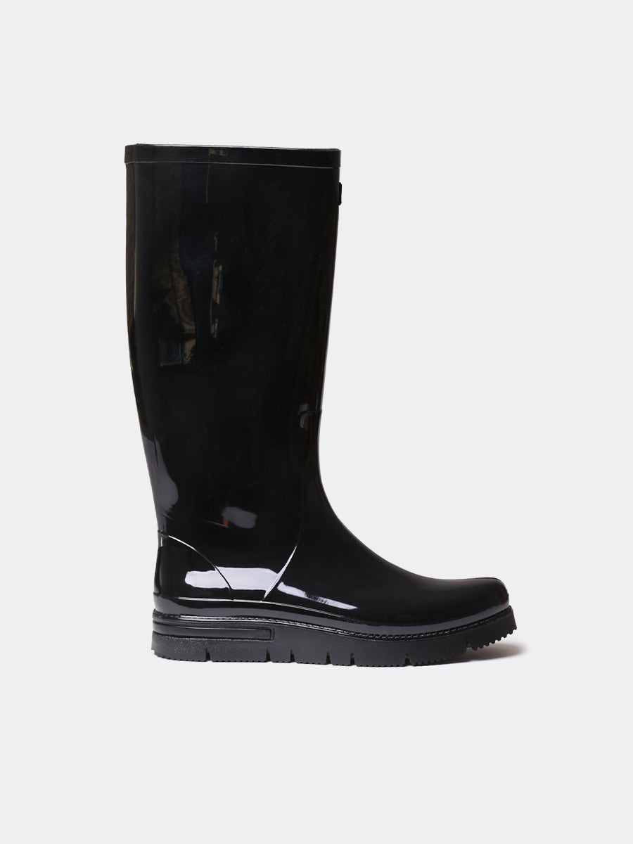 BLACK GLOSSY FINISH RAIN BOOT