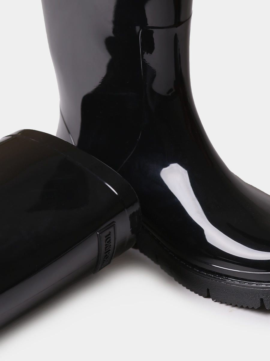 BLACK GLOSSY FINISH RAIN BOOT