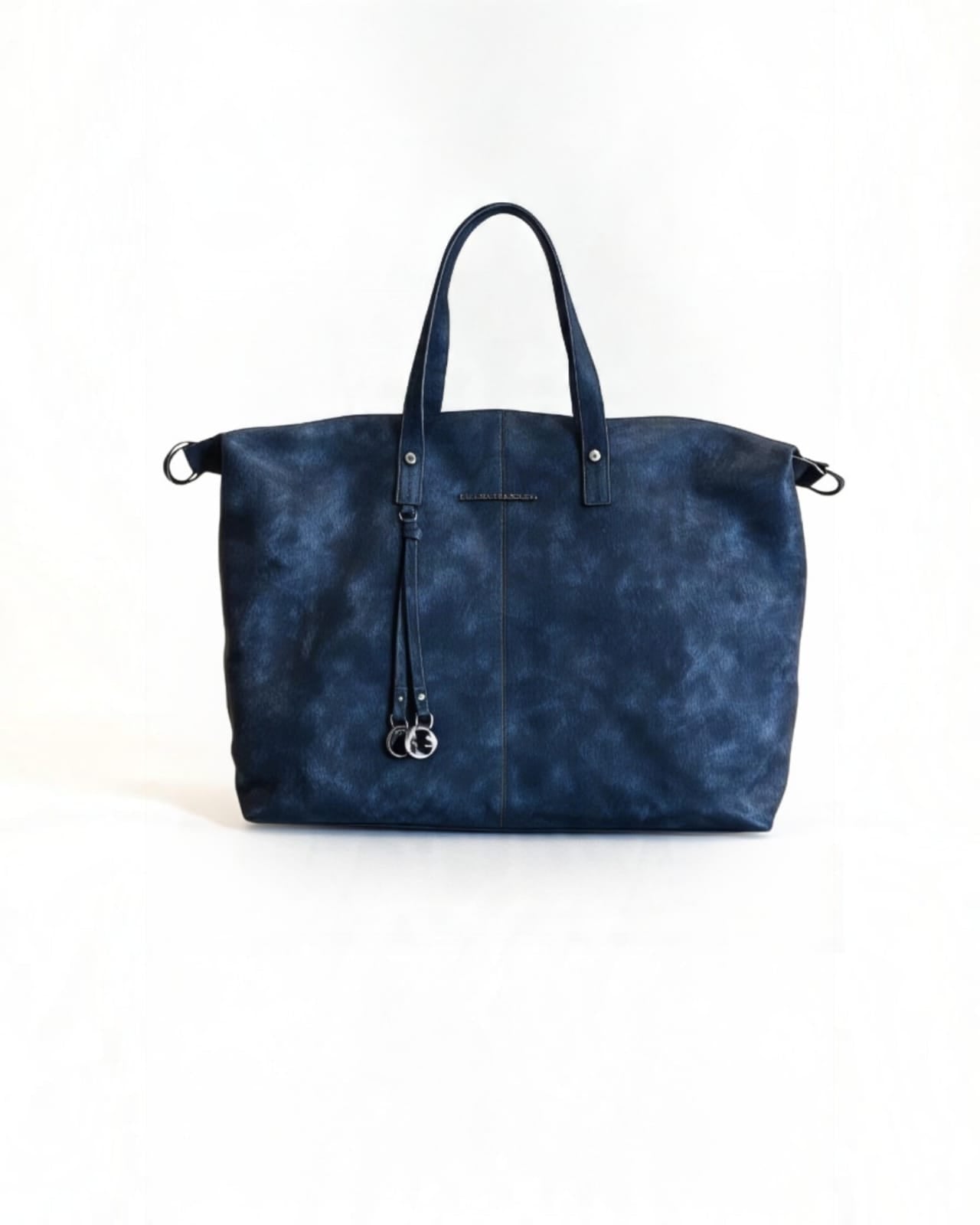 NAVY SUEDE HANDBAG