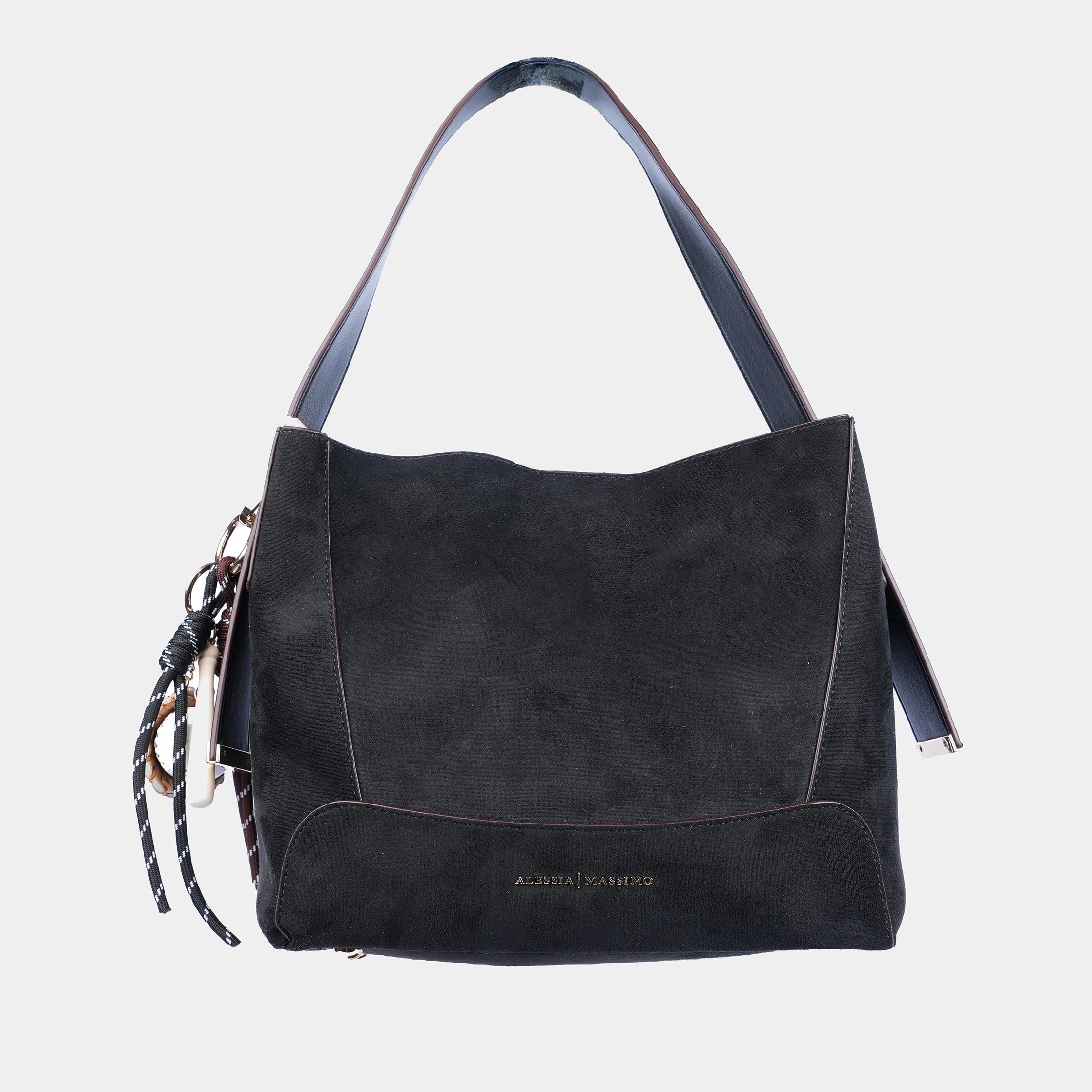 BLACK SUEDE HANDBAG