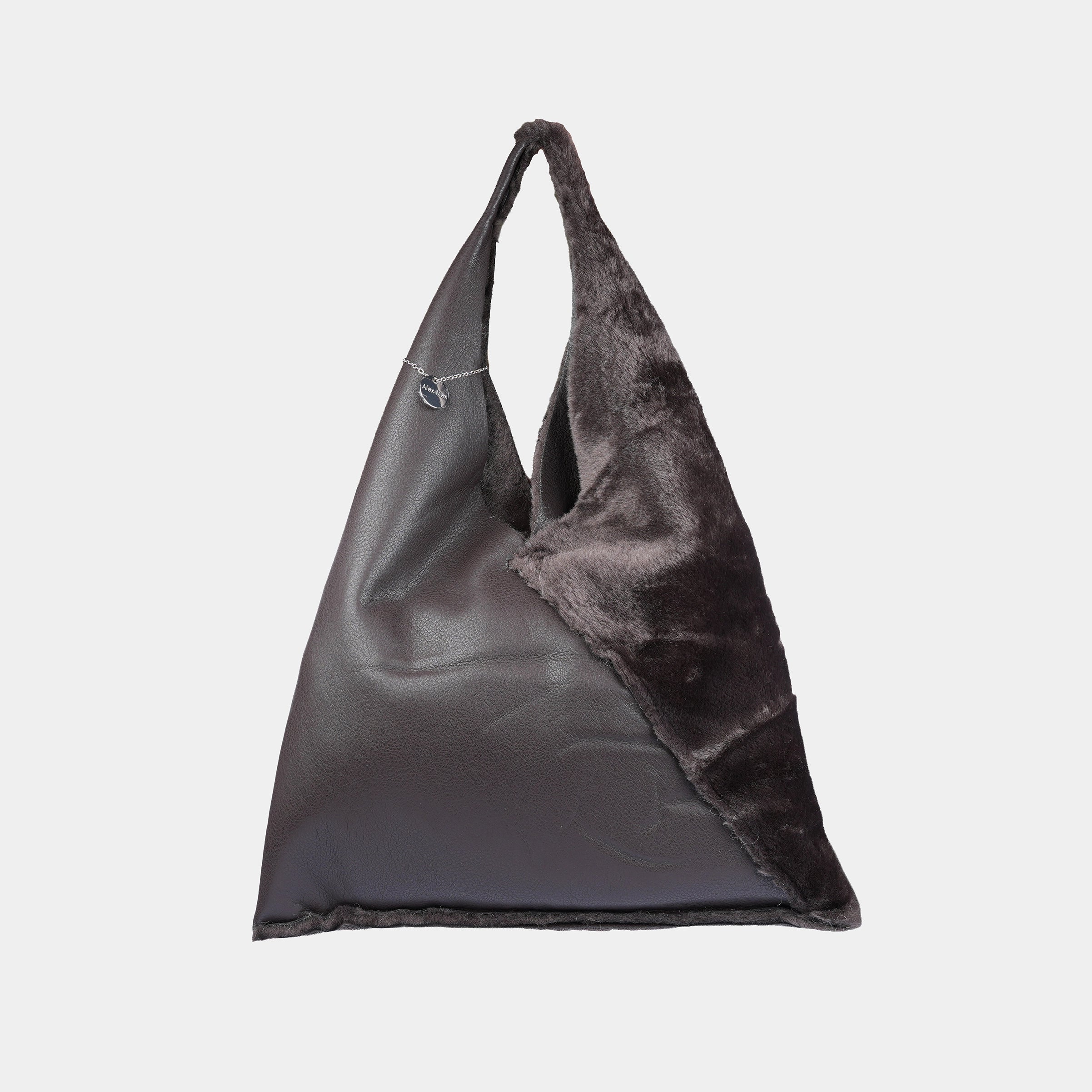 COFFEE FAUX LEATHER  HANDBAG