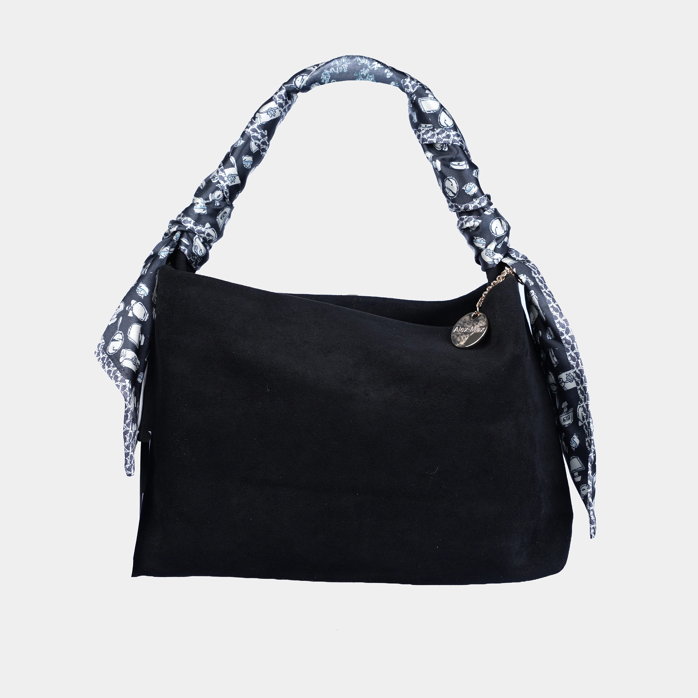 BLACK SUEDE HANDBAG