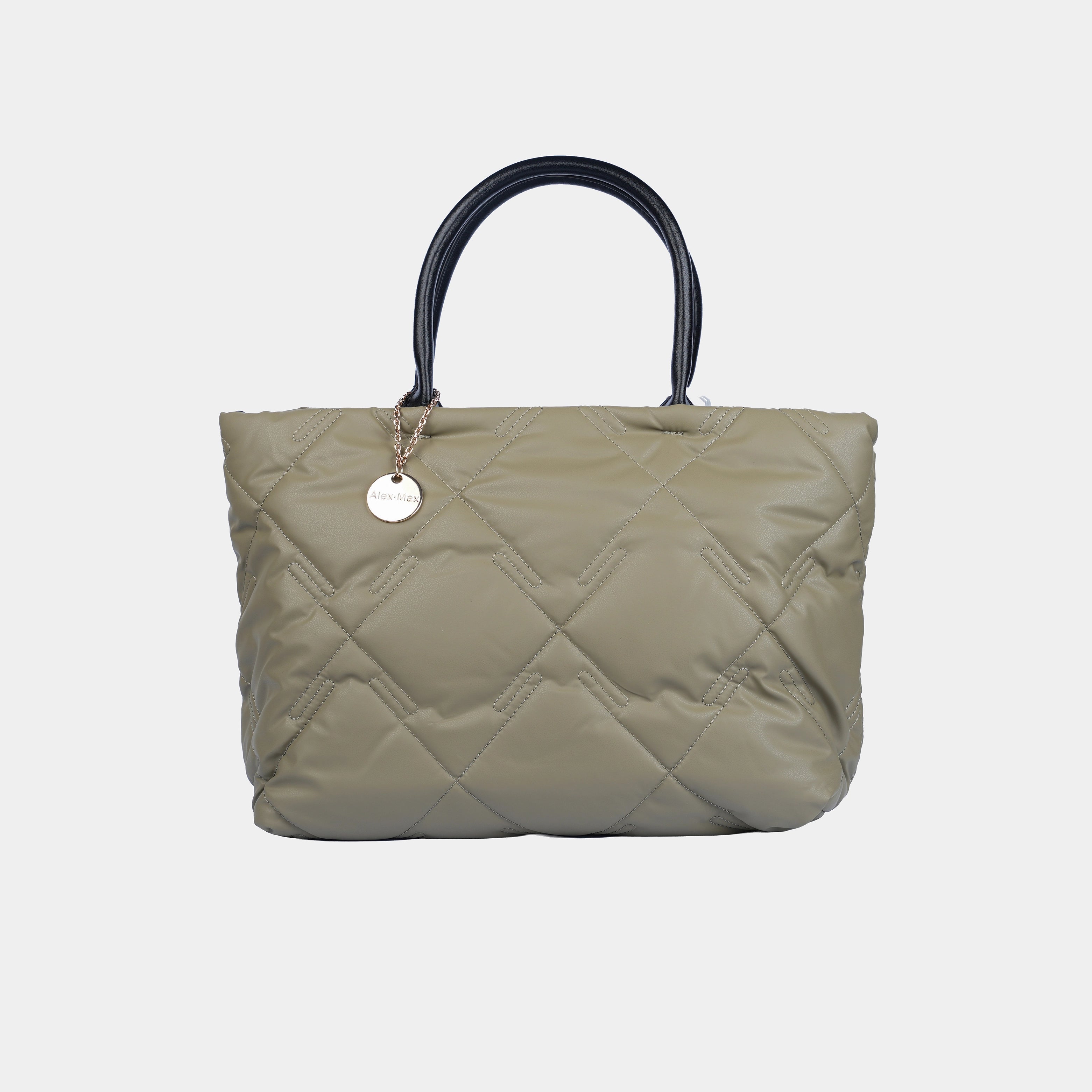 PADDED, STITCHED PATTERN HANDBAG