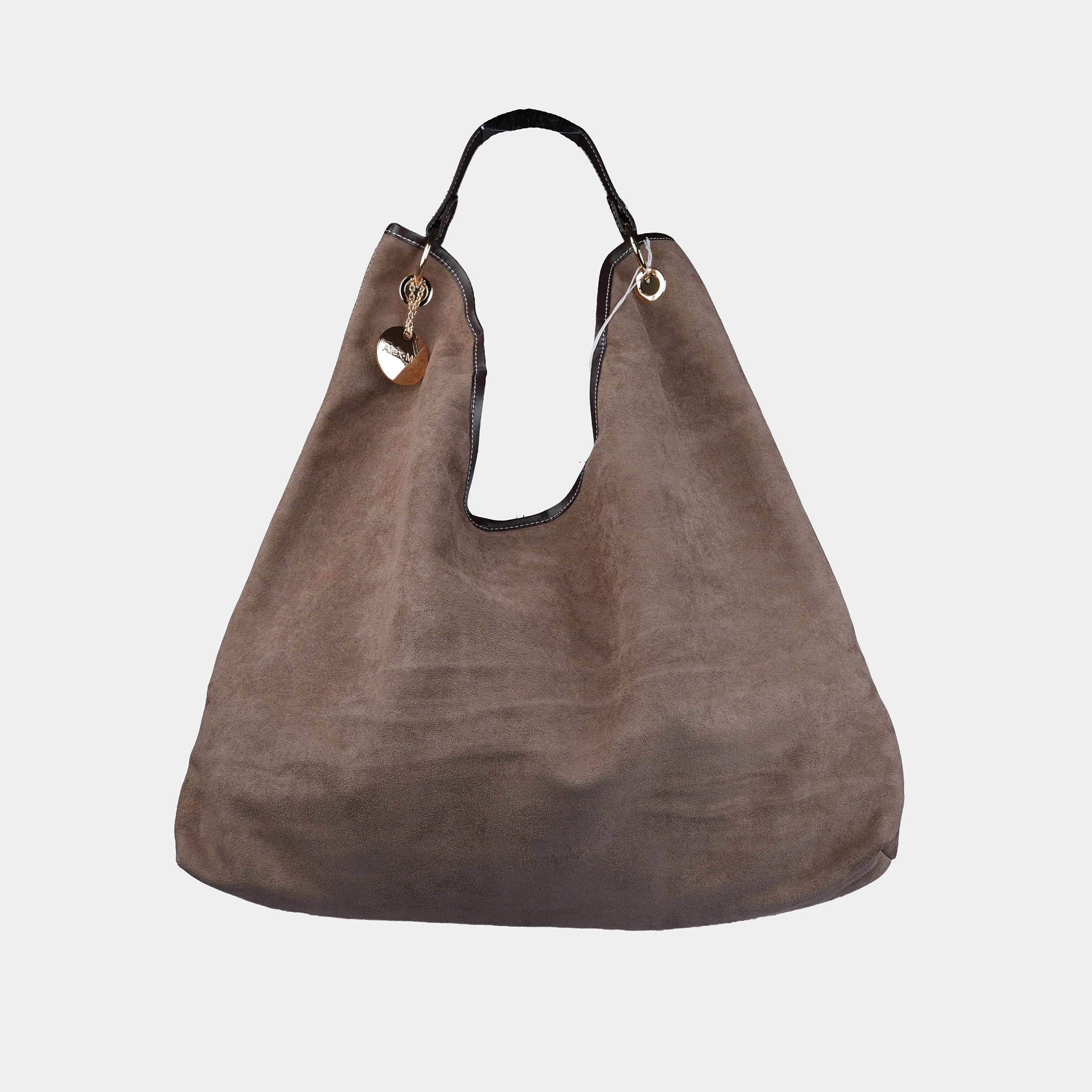 COFFEE SUEDE HANDBAG