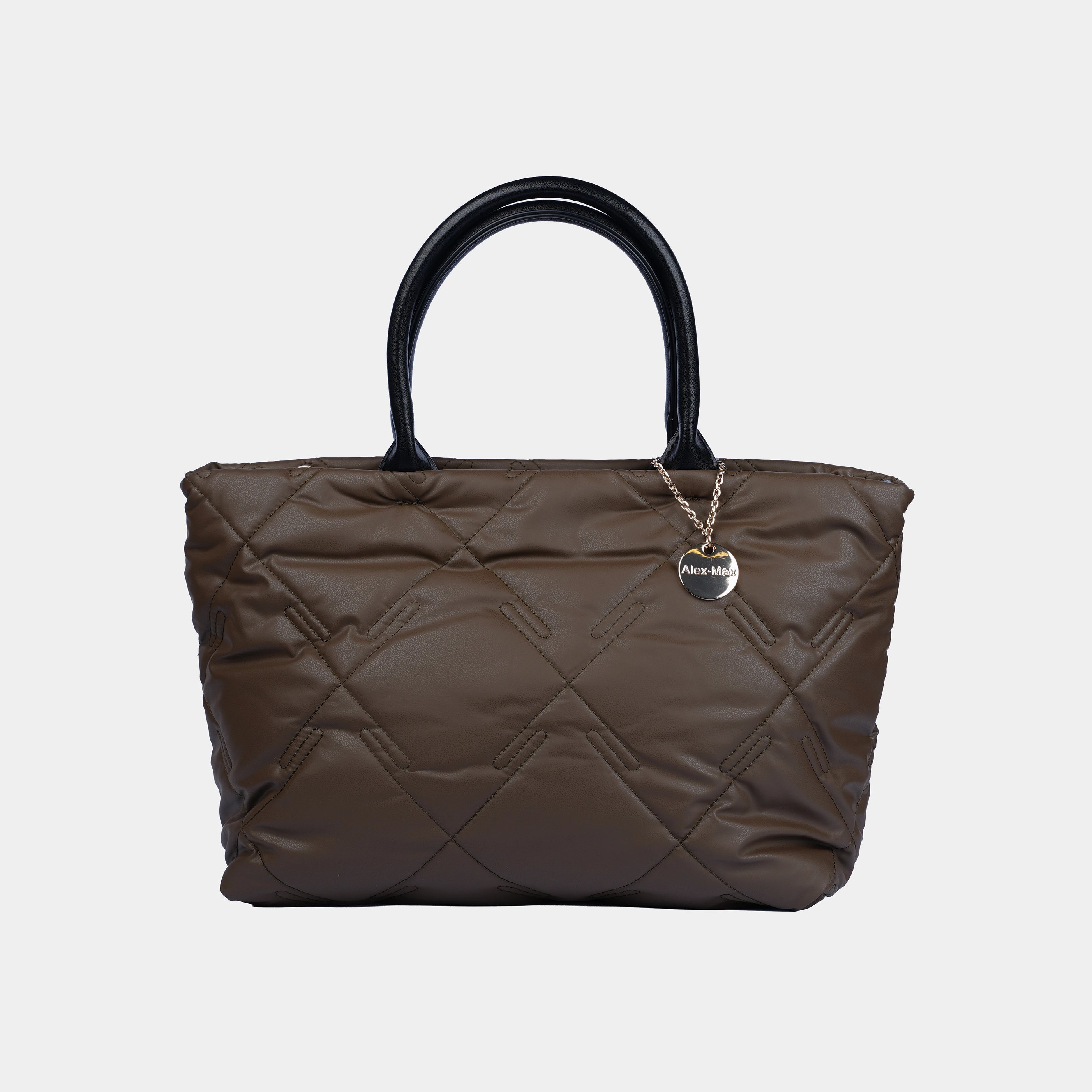 PADDED, STITCHED PATTERN HANDBAG