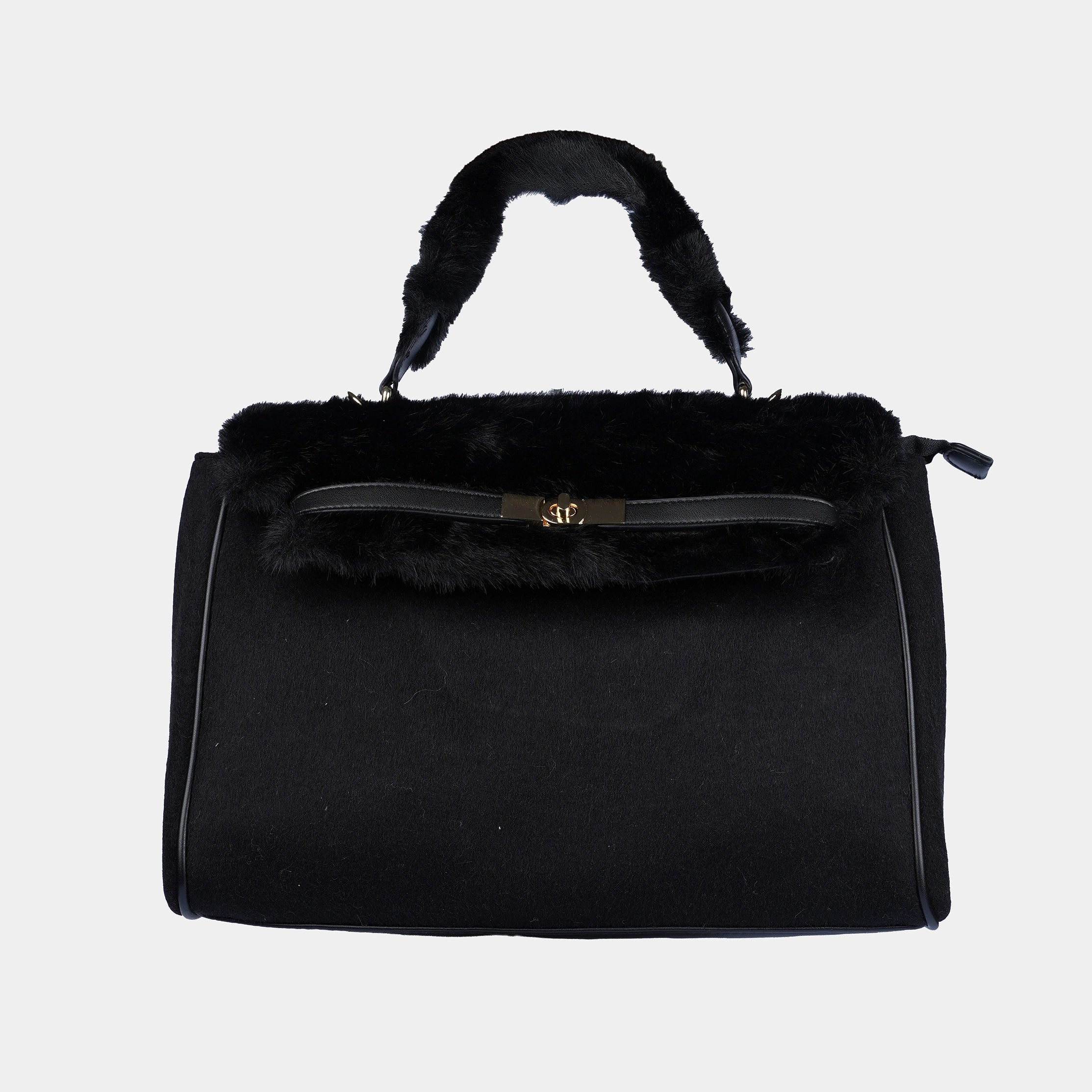 BLACK SUEDE HANDBAG