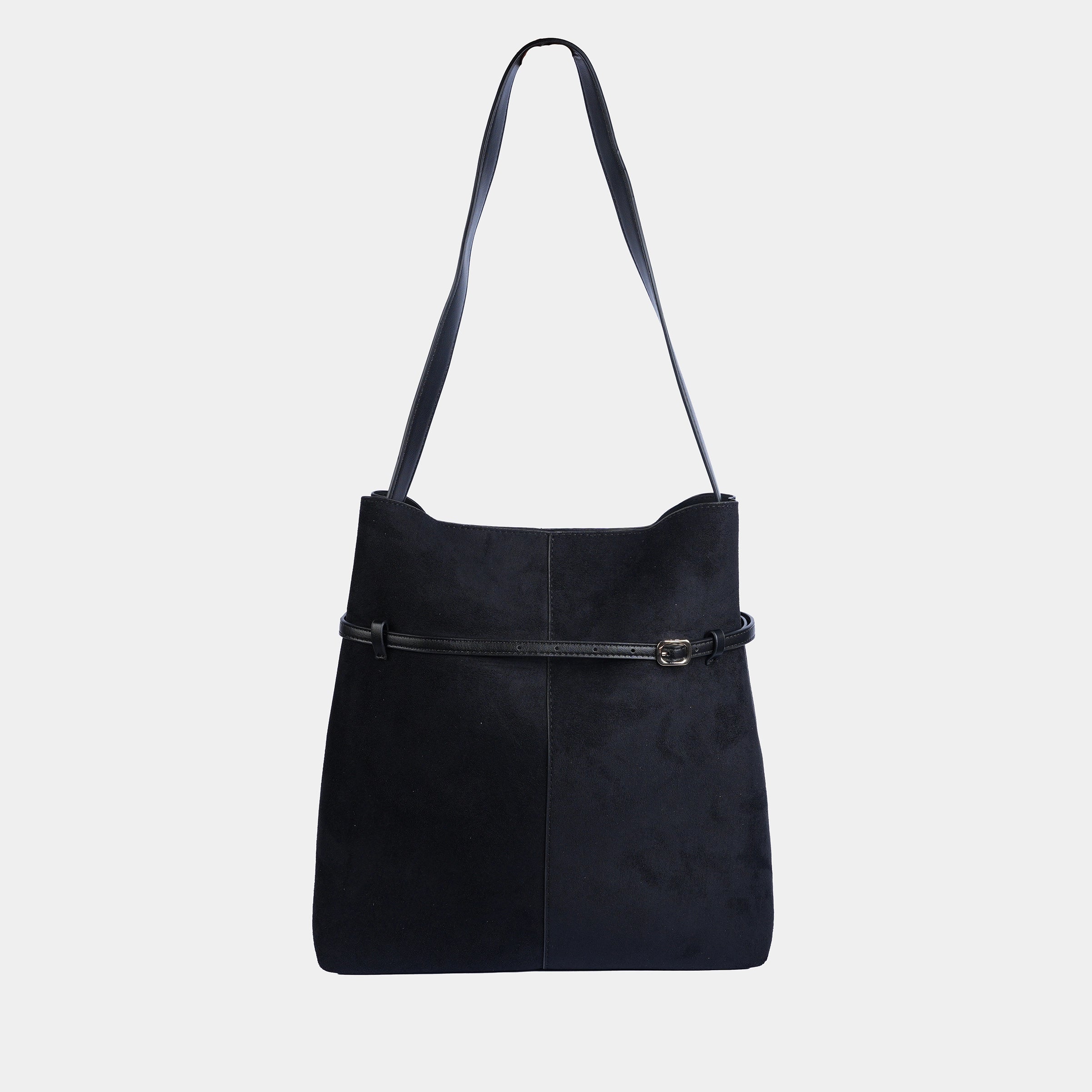 BLACK SUEDE HANDBAG