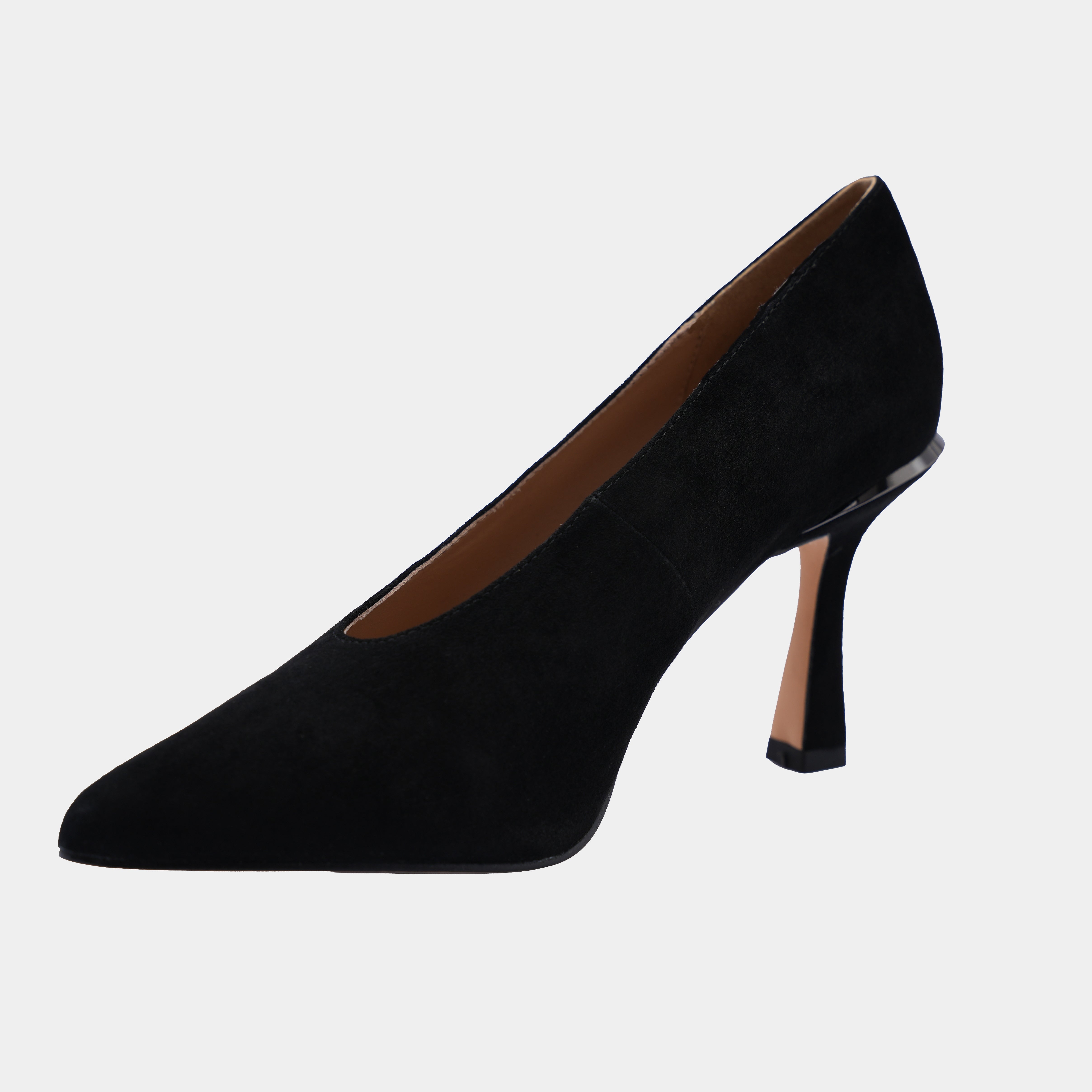 BLACK SUEDE HIGH HEELED SHOES