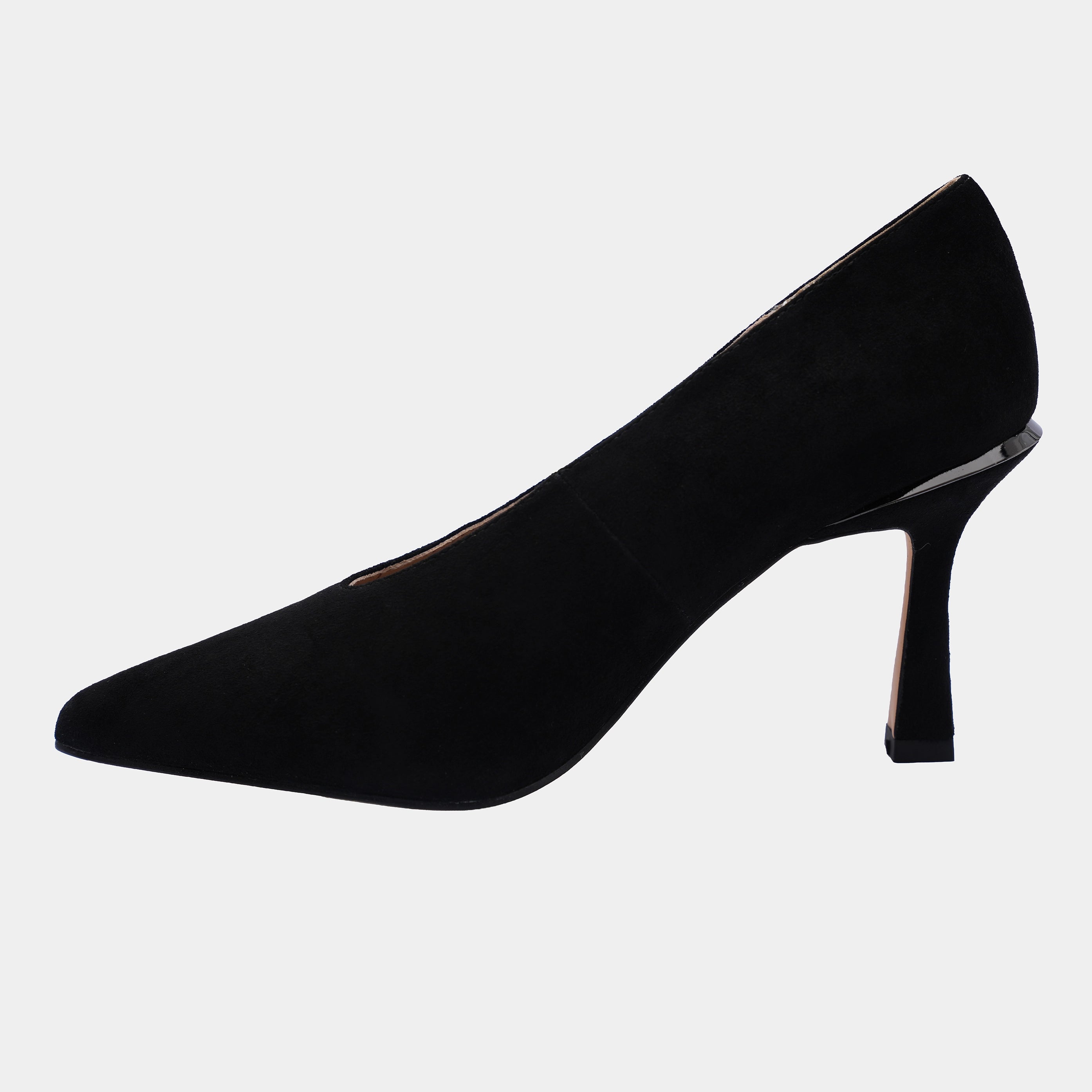 BLACK SUEDE HIGH HEELED SHOES