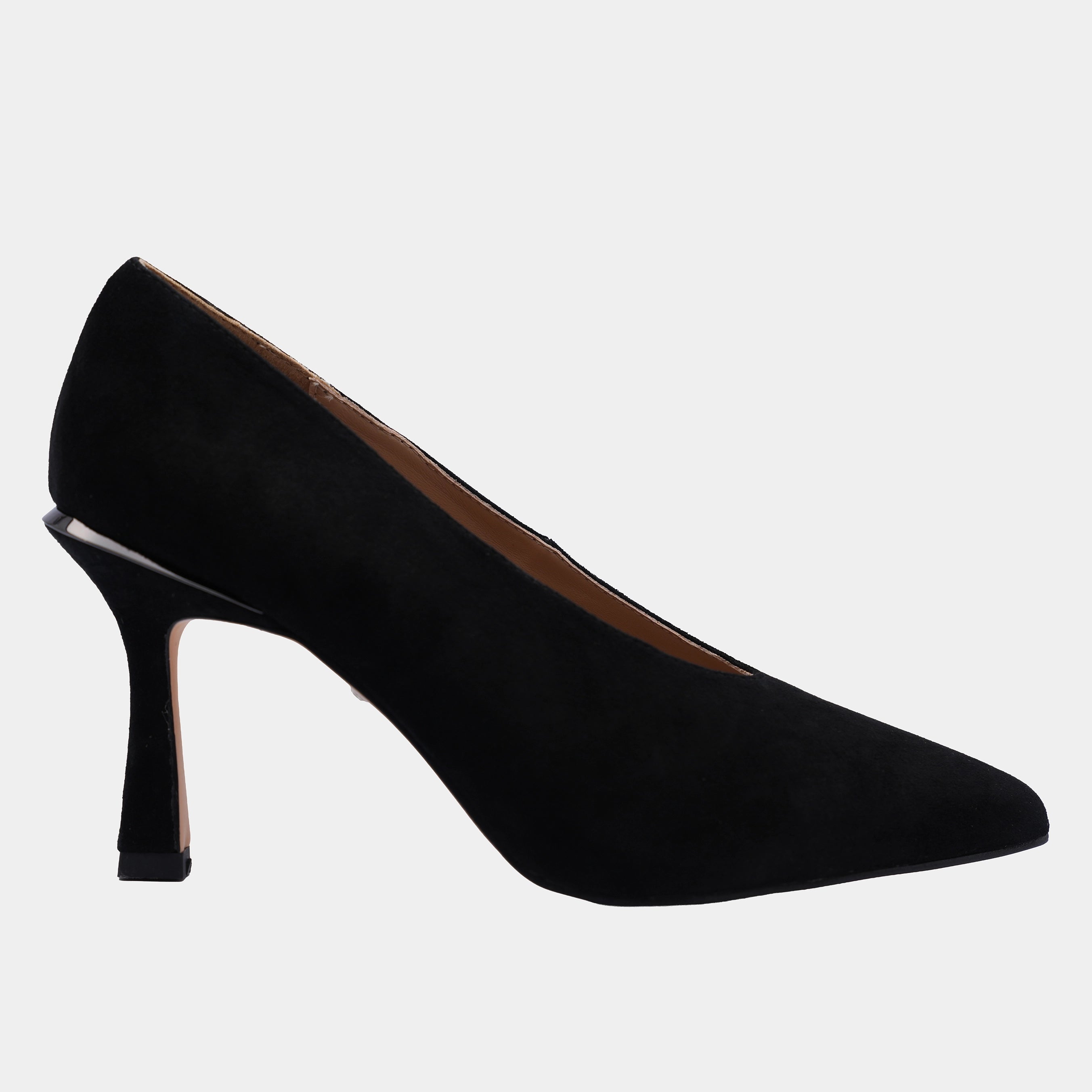 BLACK SUEDE HIGH HEELED SHOES