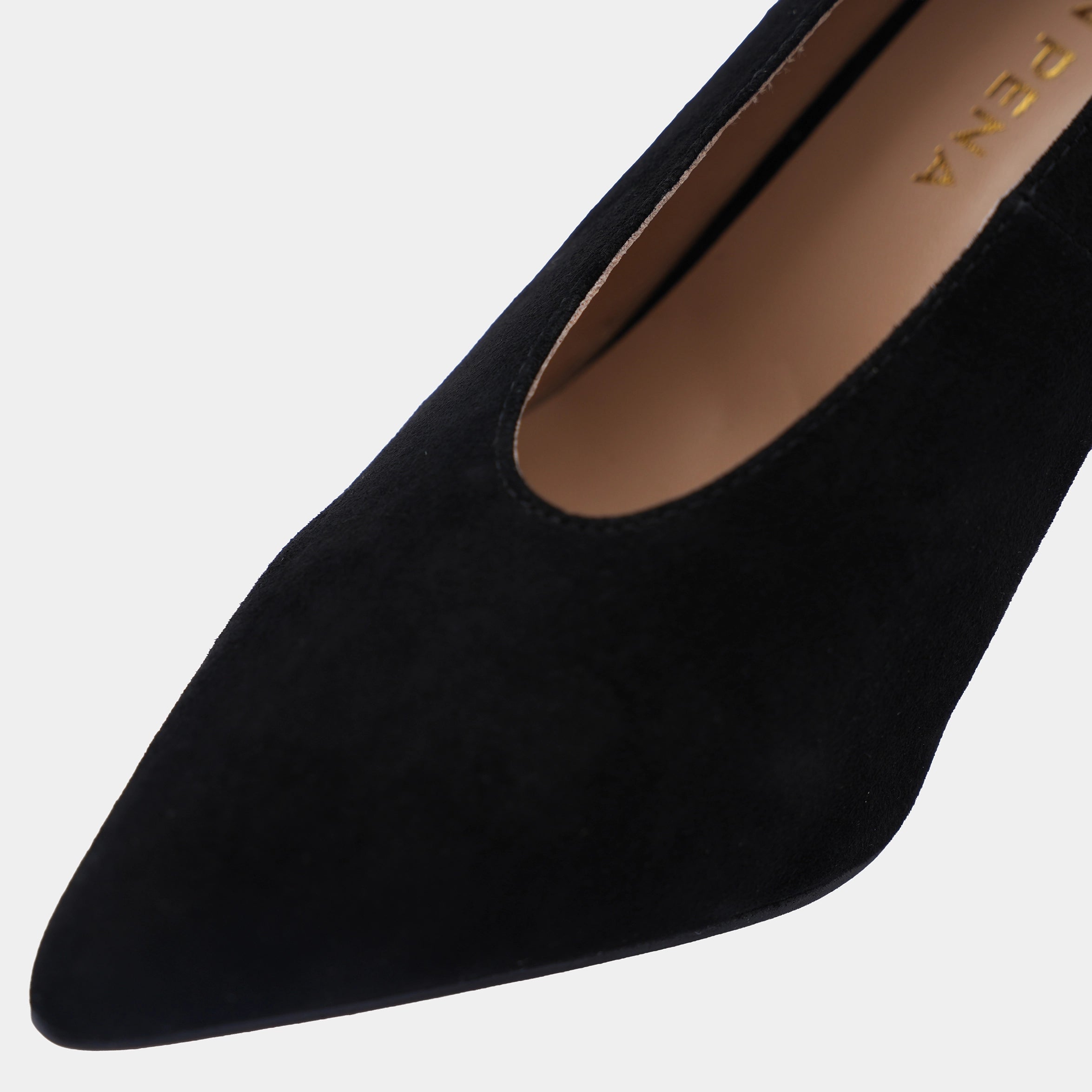BLACK SUEDE HIGH HEELED SHOES