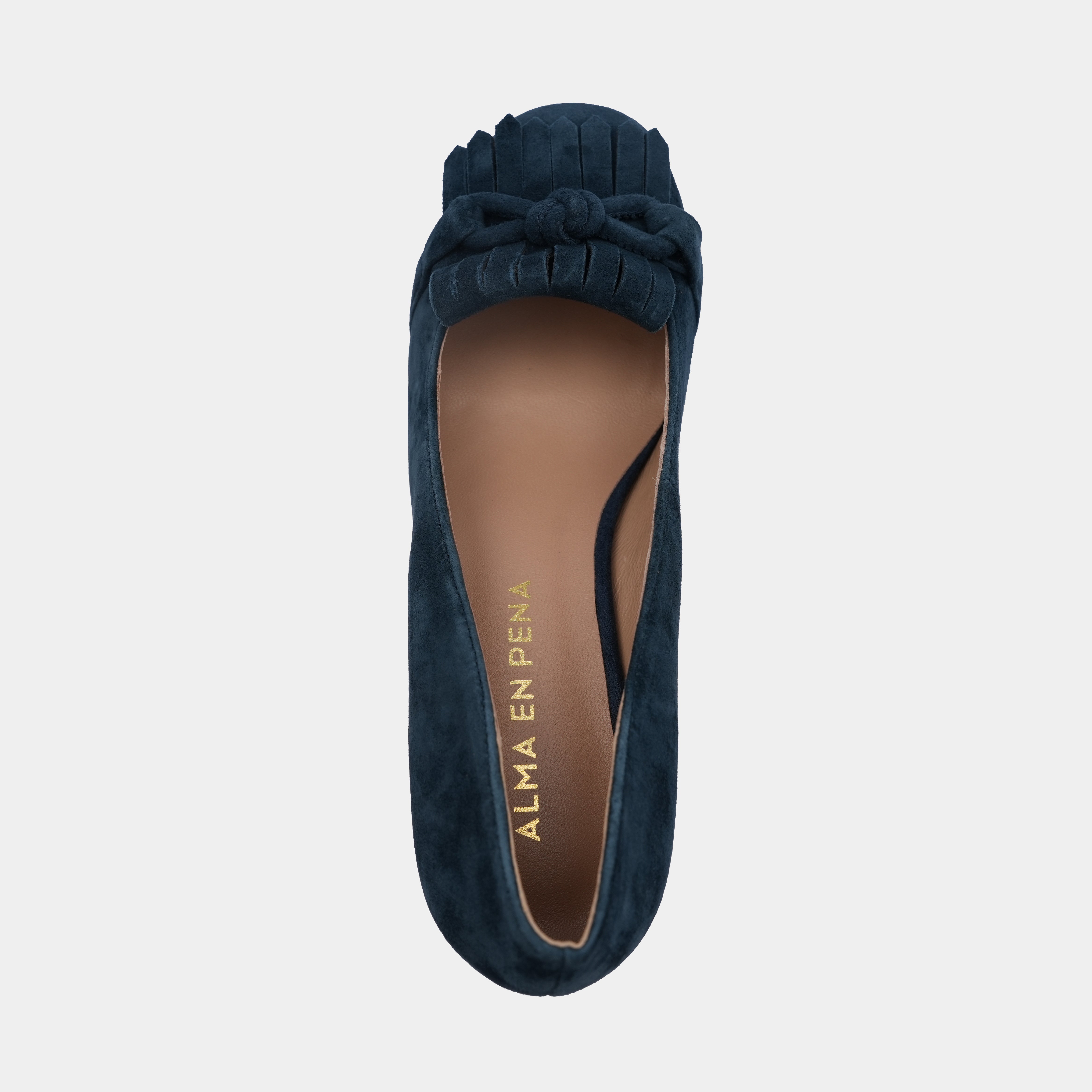 NAVY SUEDE HIGH HEELED SHOE