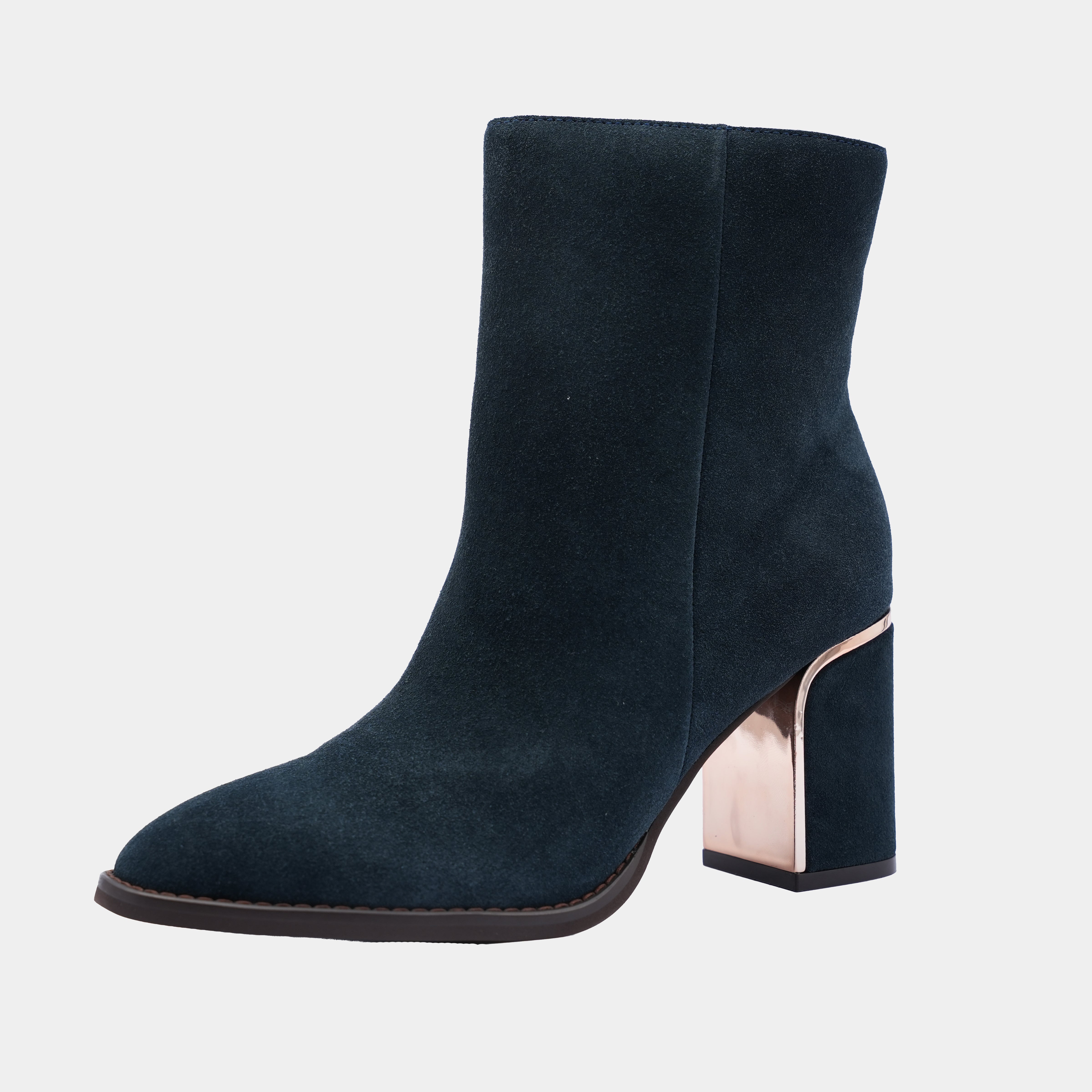 NAVY SUEDE ANKLE BOOT