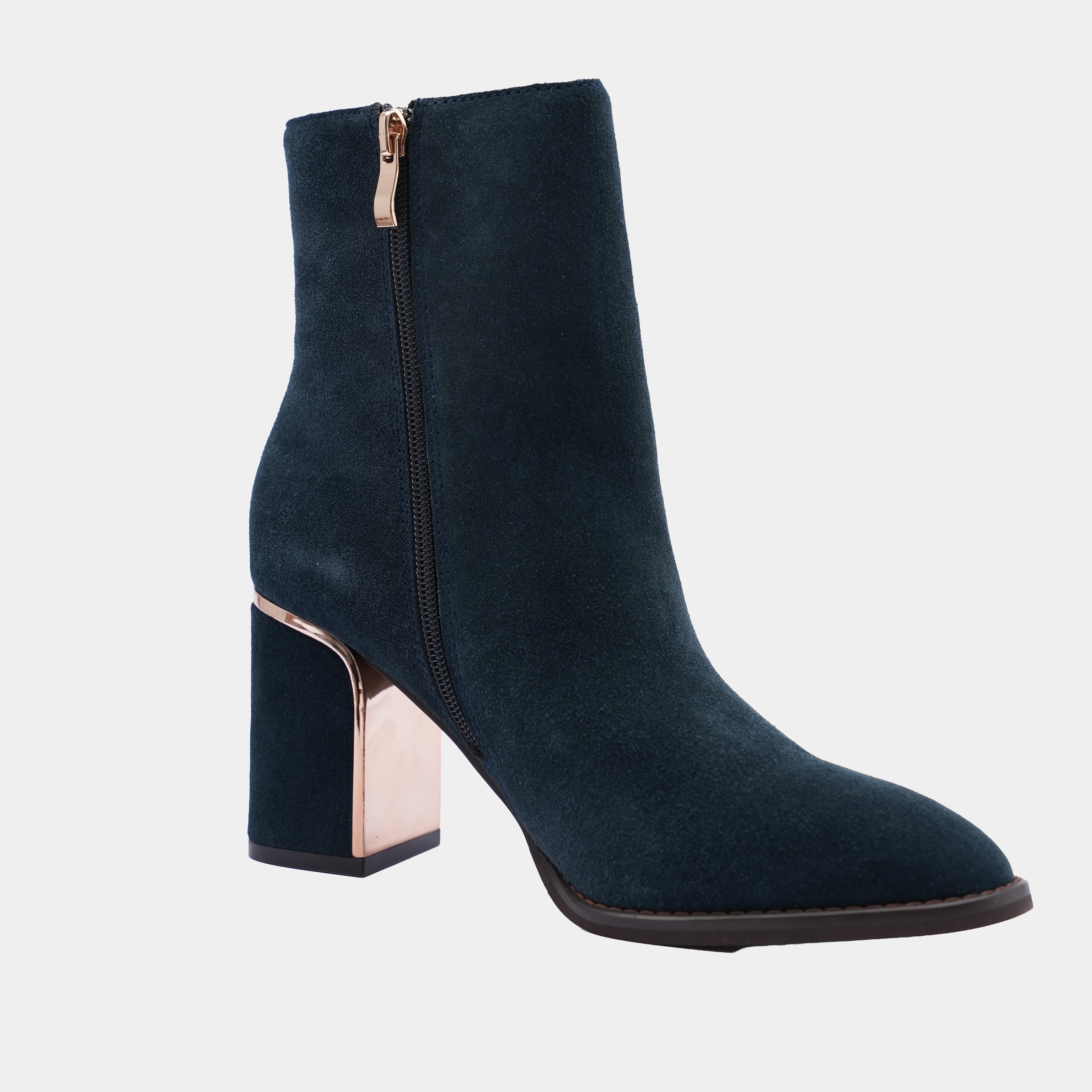 NAVY SUEDE ANKLE BOOT