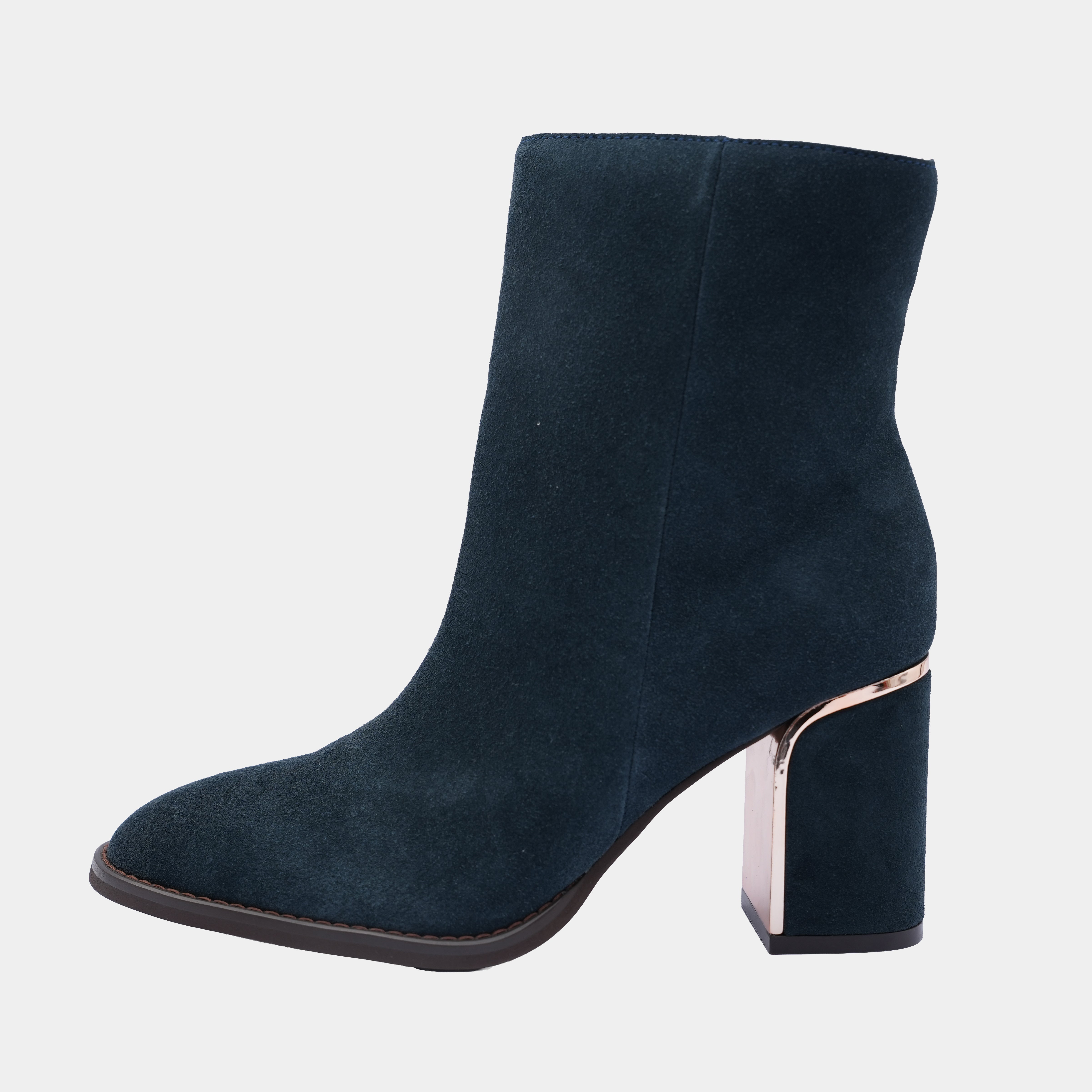 NAVY SUEDE ANKLE BOOT