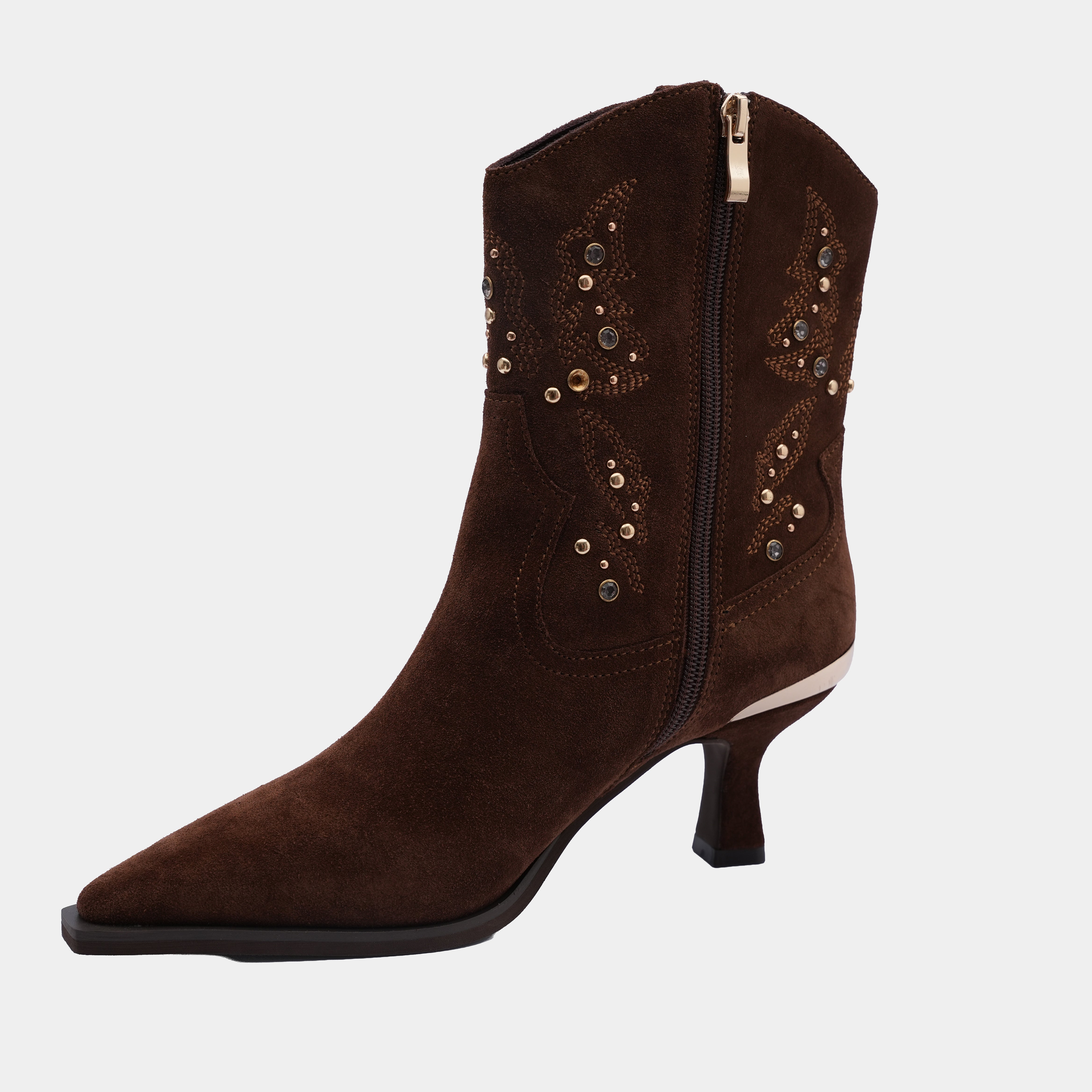 COWBOY SUEDE ANKLE BOOTS