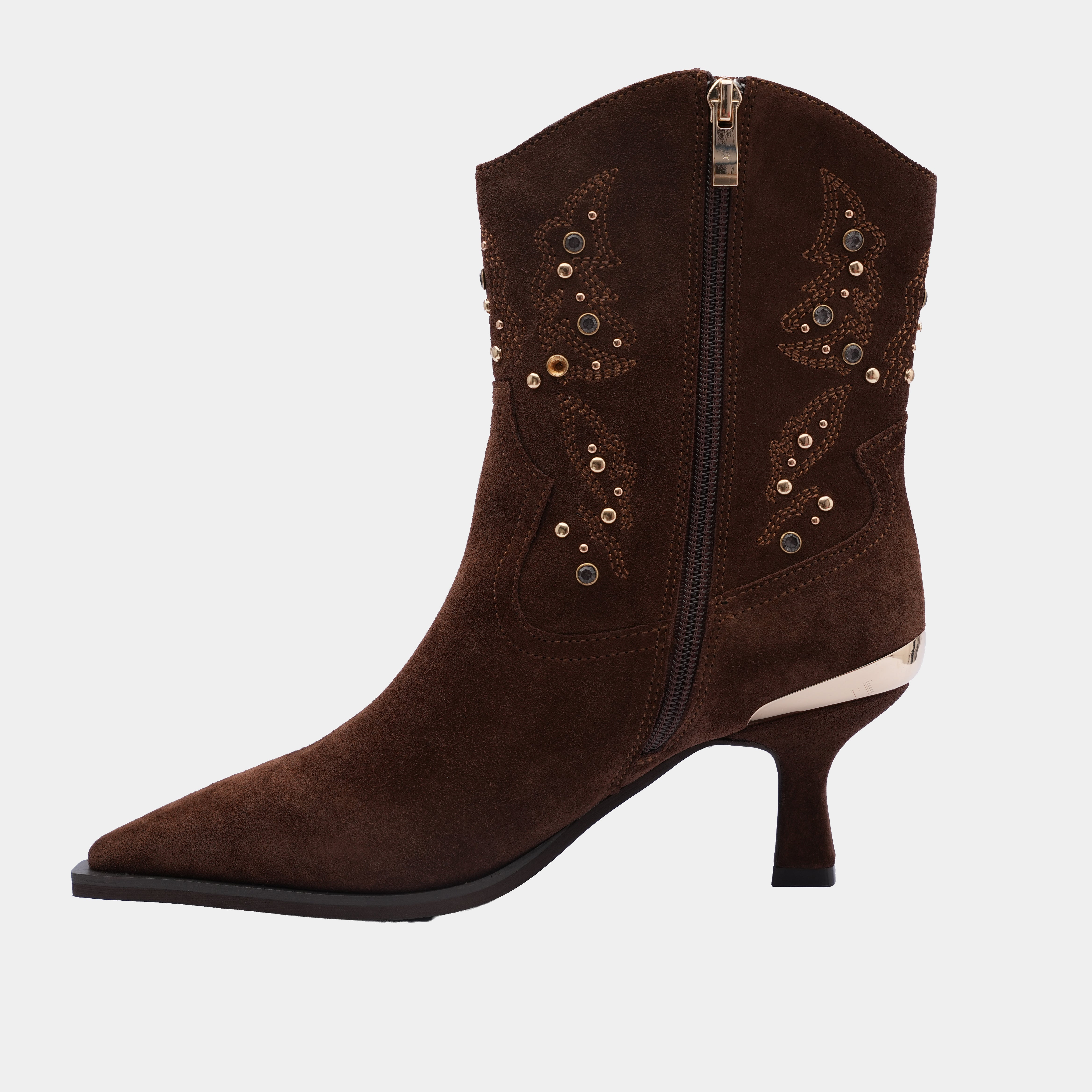 COWBOY SUEDE ANKLE BOOTS