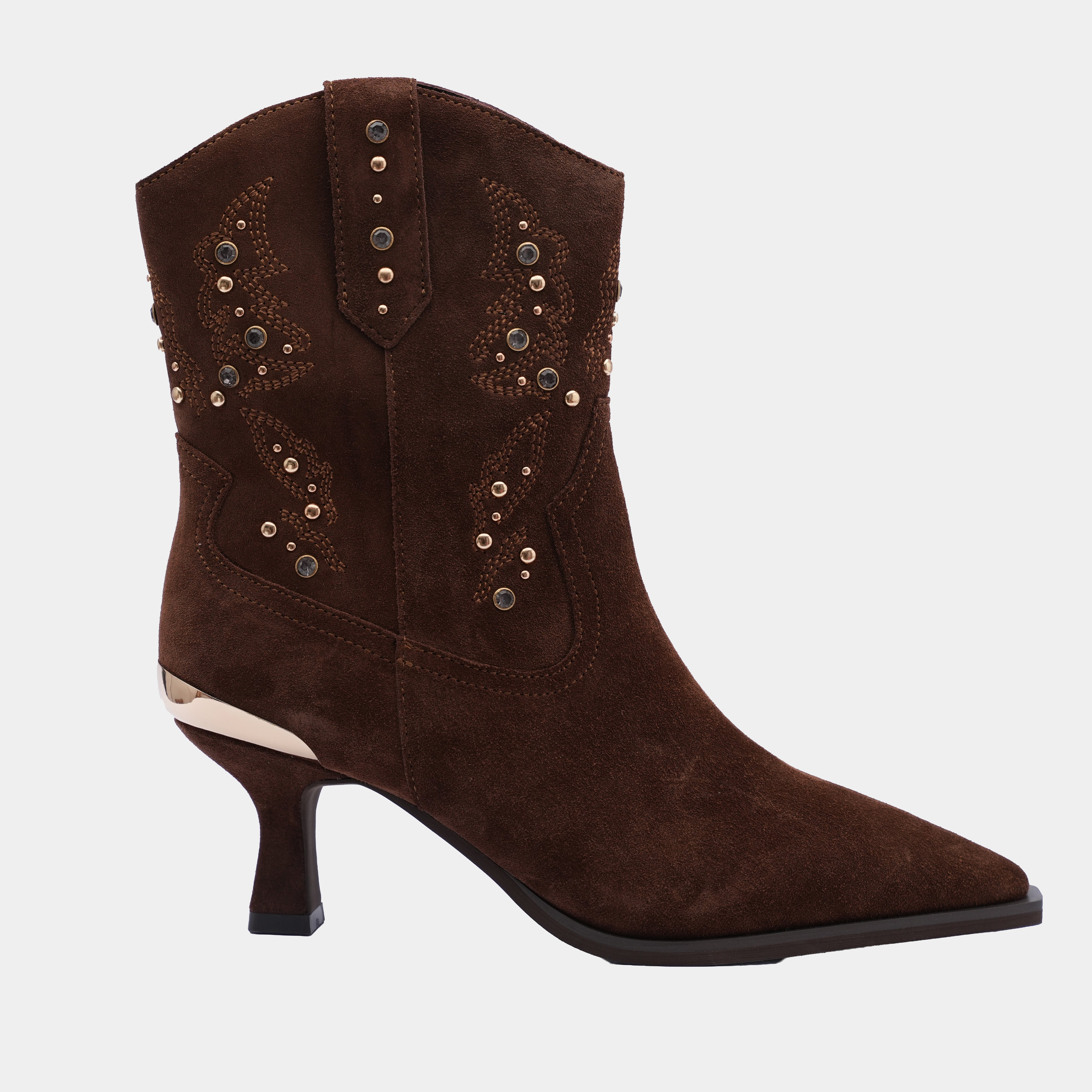 COWBOY SUEDE ANKLE BOOTS