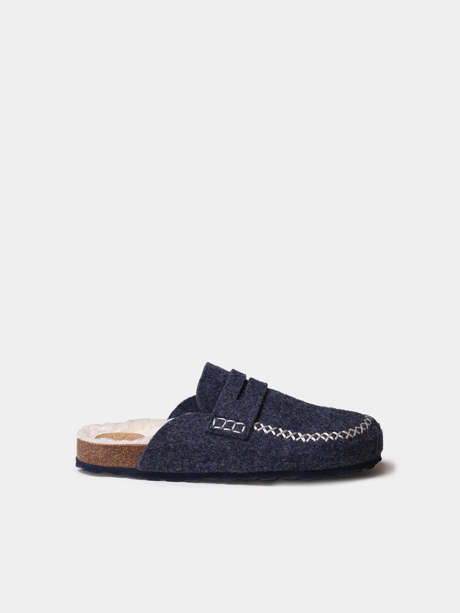 NAVY FELT MULE