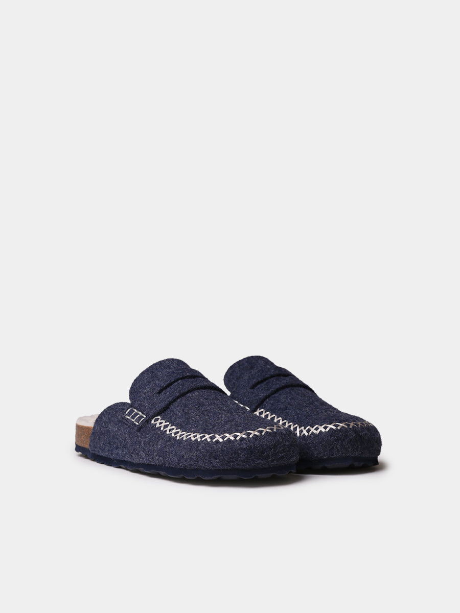 NAVY FELT MULE