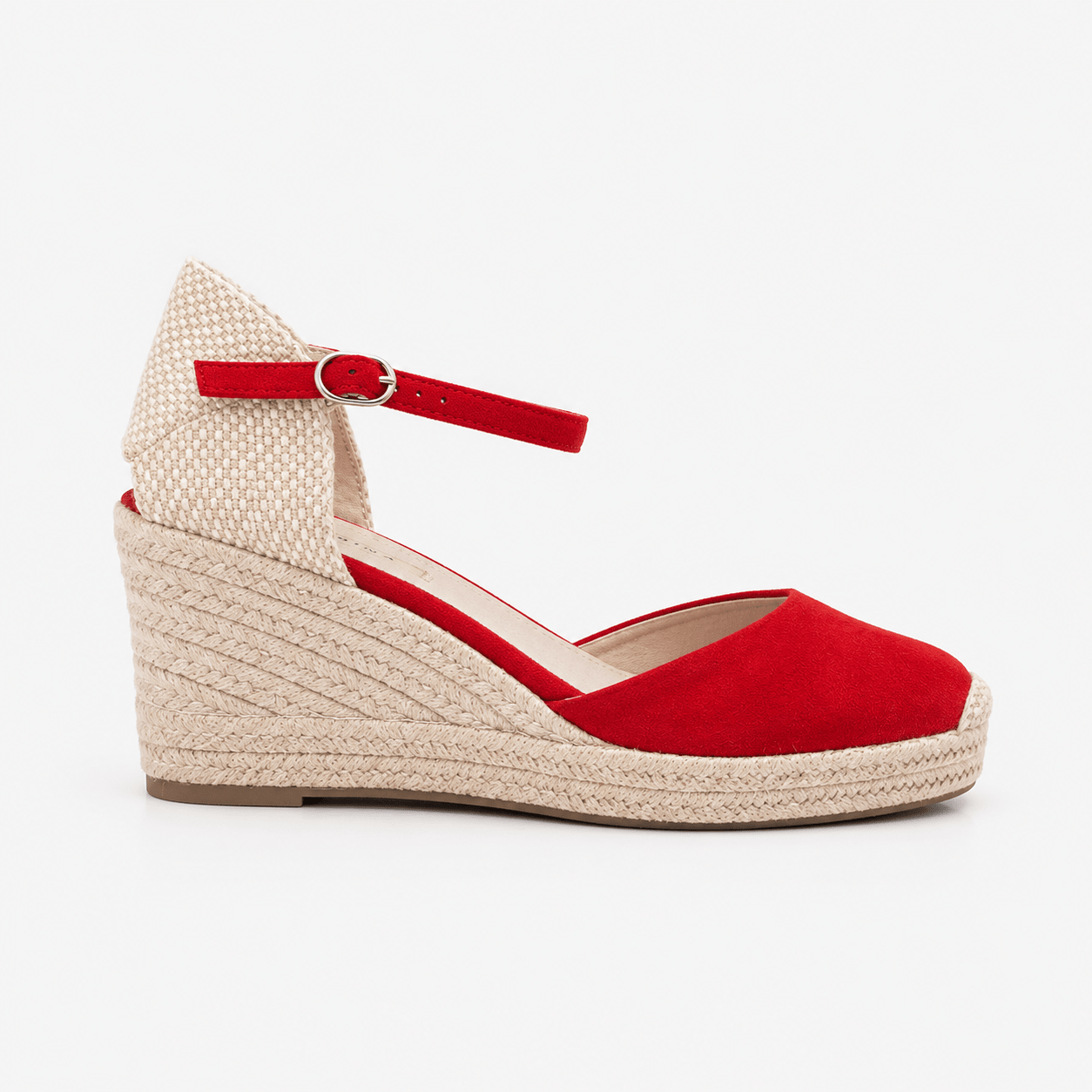 Ankle Strep Red Wedges - DeeBoutique