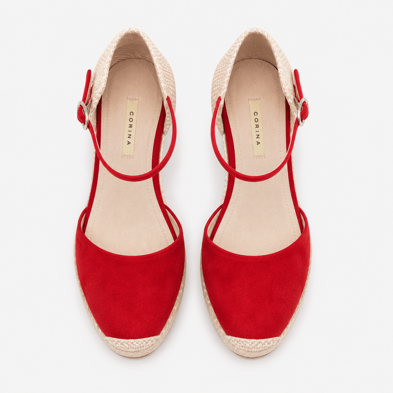 Ankle Strep Red Wedges - DeeBoutique