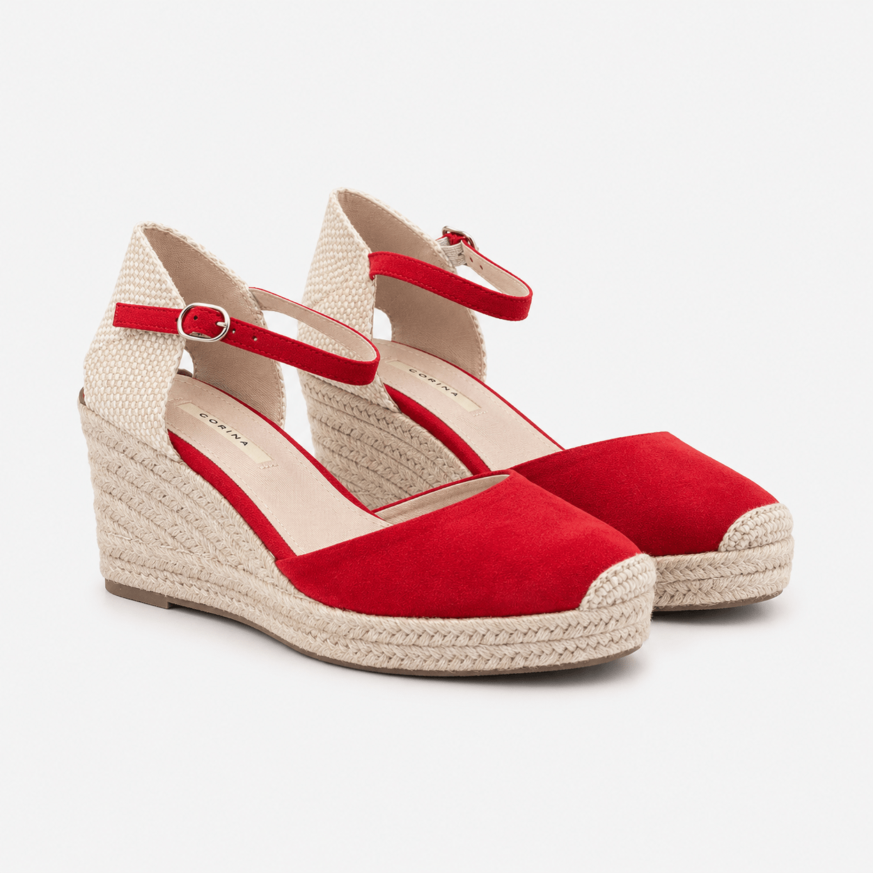 Ankle Strep Red Wedges - DeeBoutique
